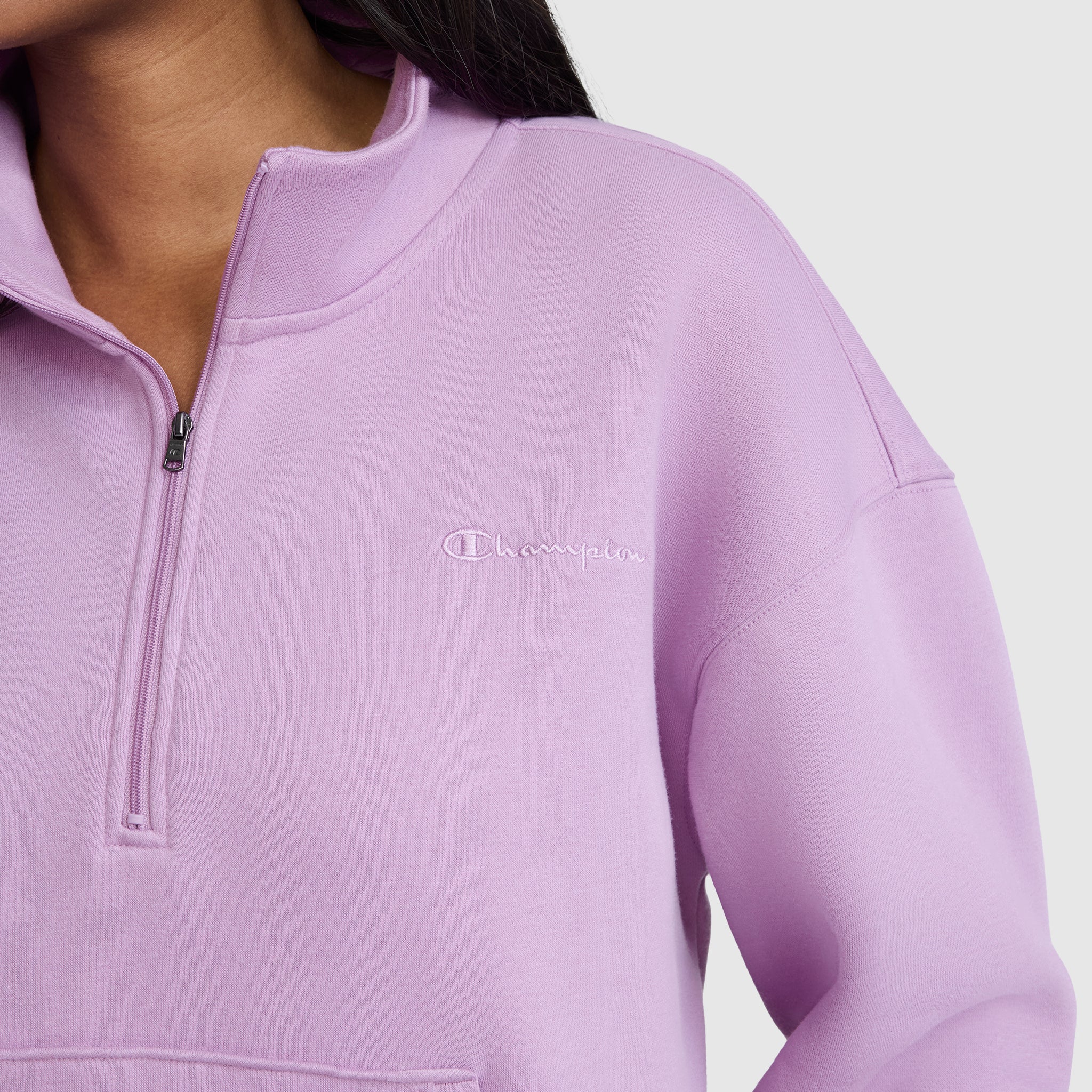 Champion Fleece Mockneck Quarter-Zip sweat Smoky Grape