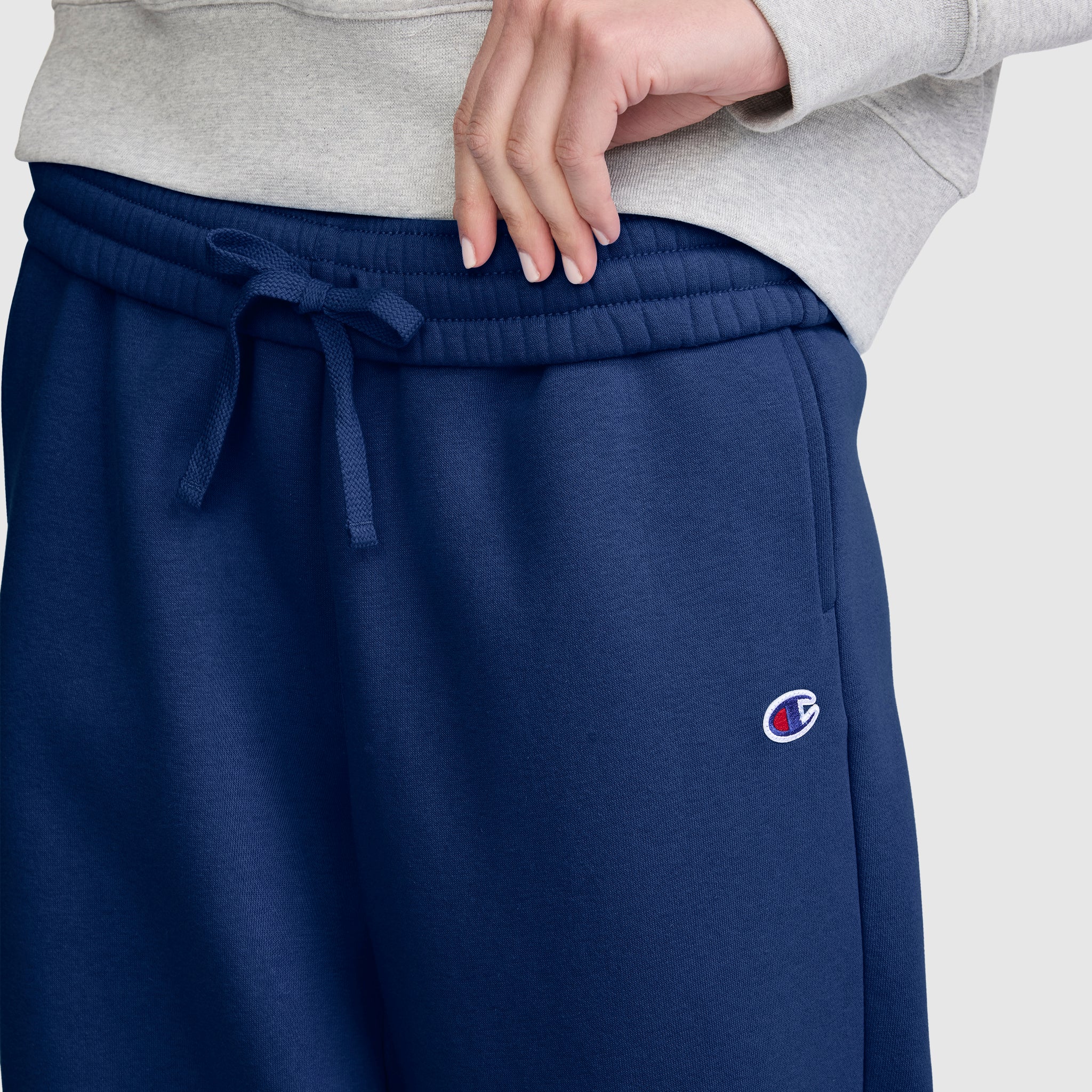 Champion Barrel Leg Pantalon Jogging Femme Bleu Coton