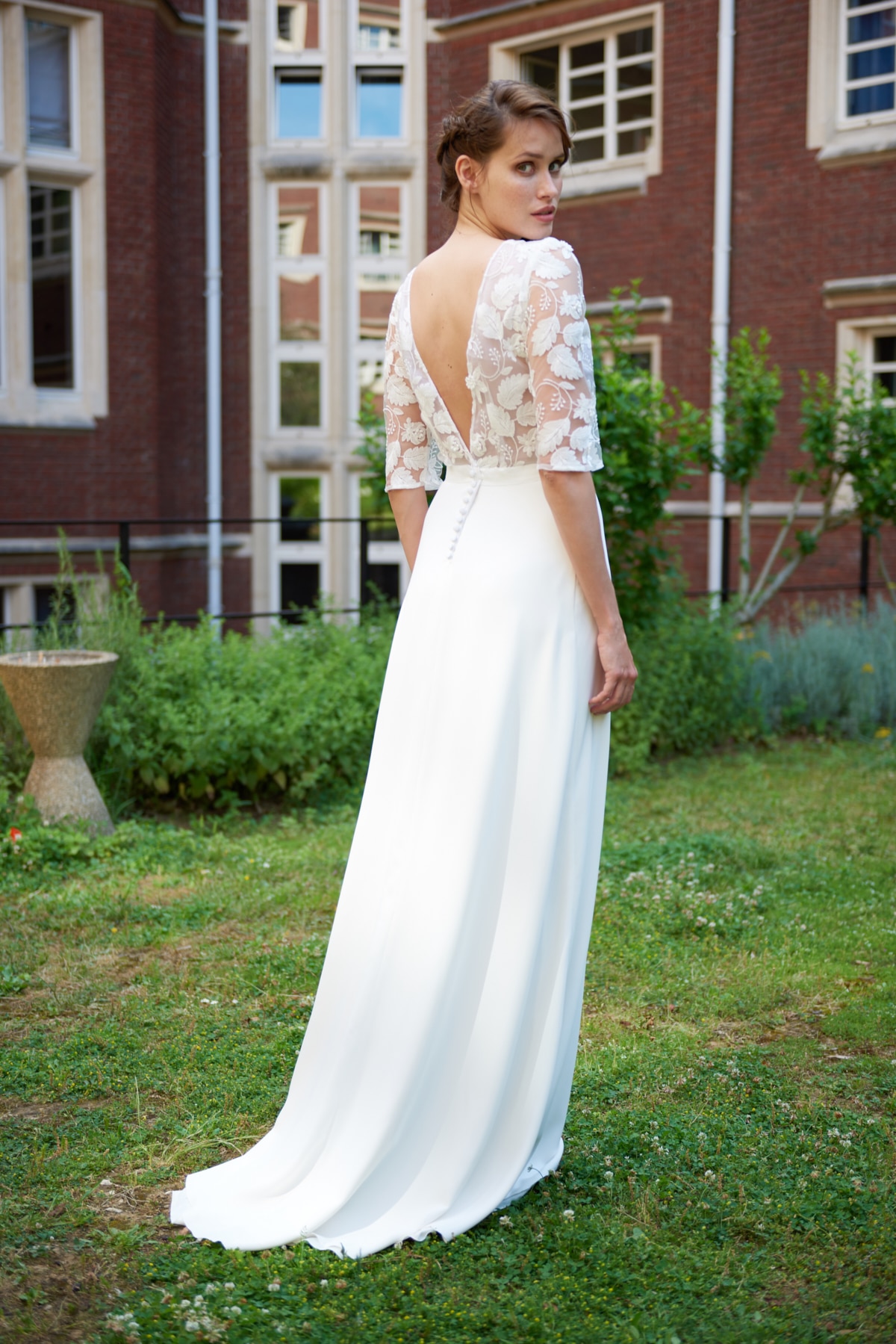 Maison Floret Sur-mesure Miles robe de mariée organza brodé