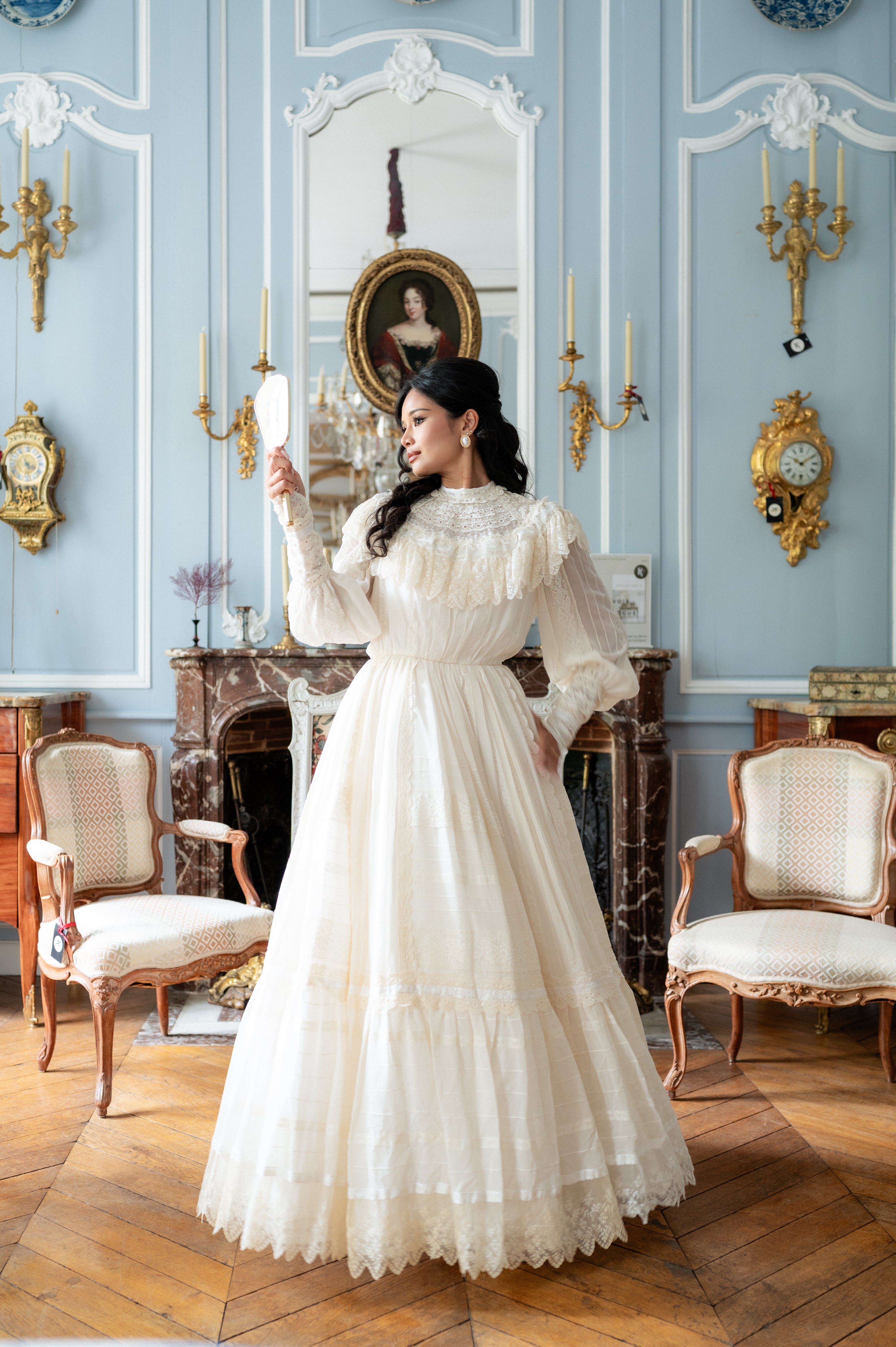Solène Gisèle La mariée Robe Elisabeth soie crème 36