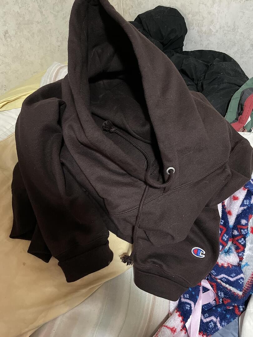 Champion Reverse Weave Small C sweat à capuche noir coupe classique