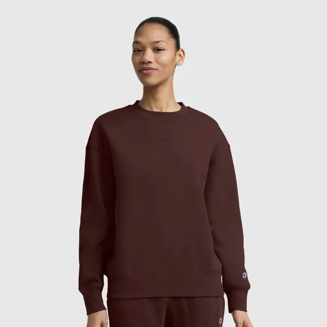 Champion Powerblend Crewneck sweat femme Marron chaud script