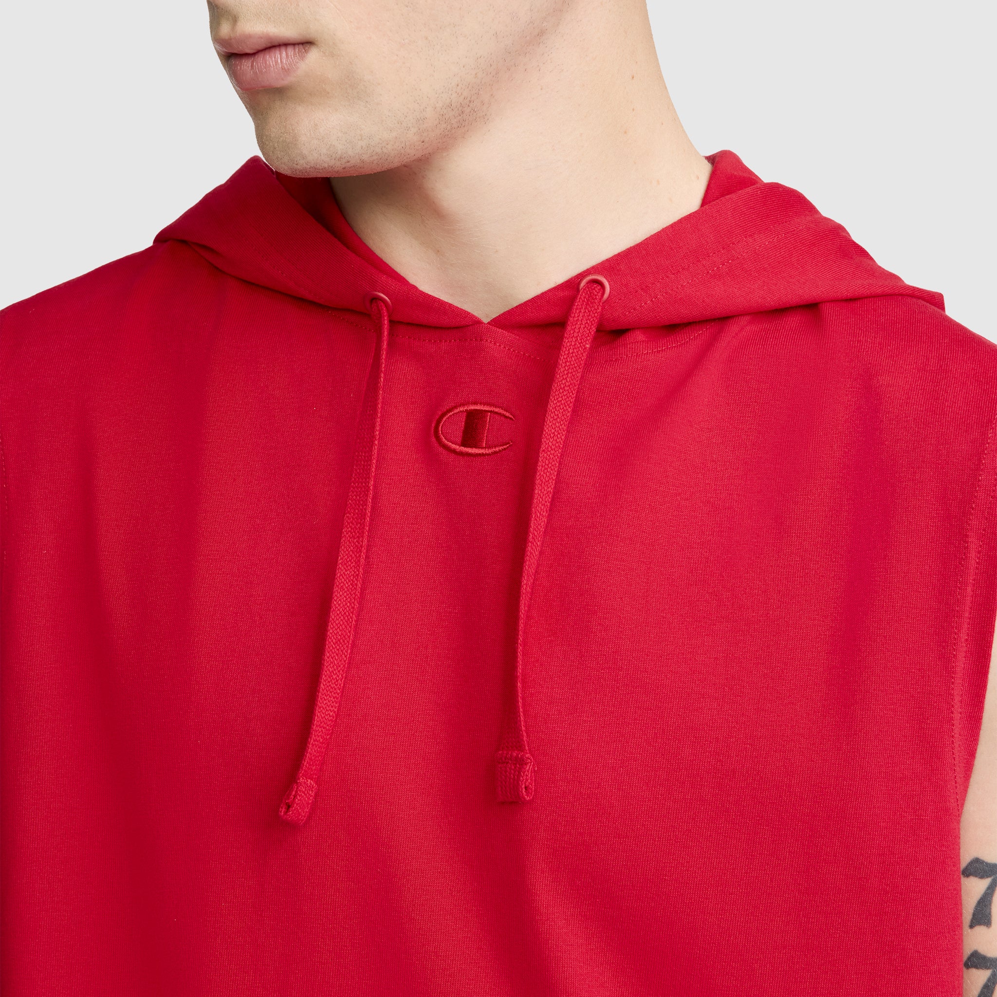 Champion Jersey sweat capuche sans manches Tango Red coton