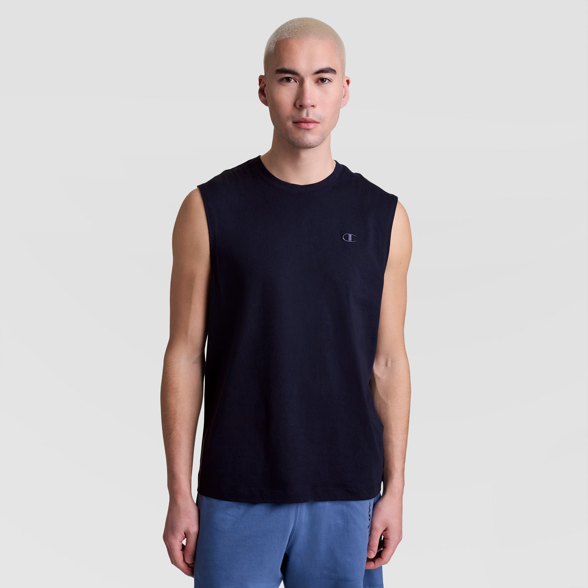 Champion Muscle Tank Débardeur Homme Bleu Marine Coton
