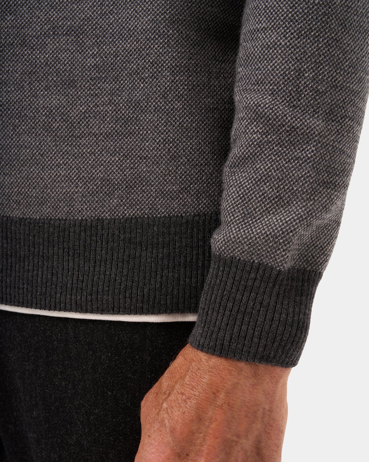LAFAURIE LEO pull acier anthracite laine mérinos col rond
