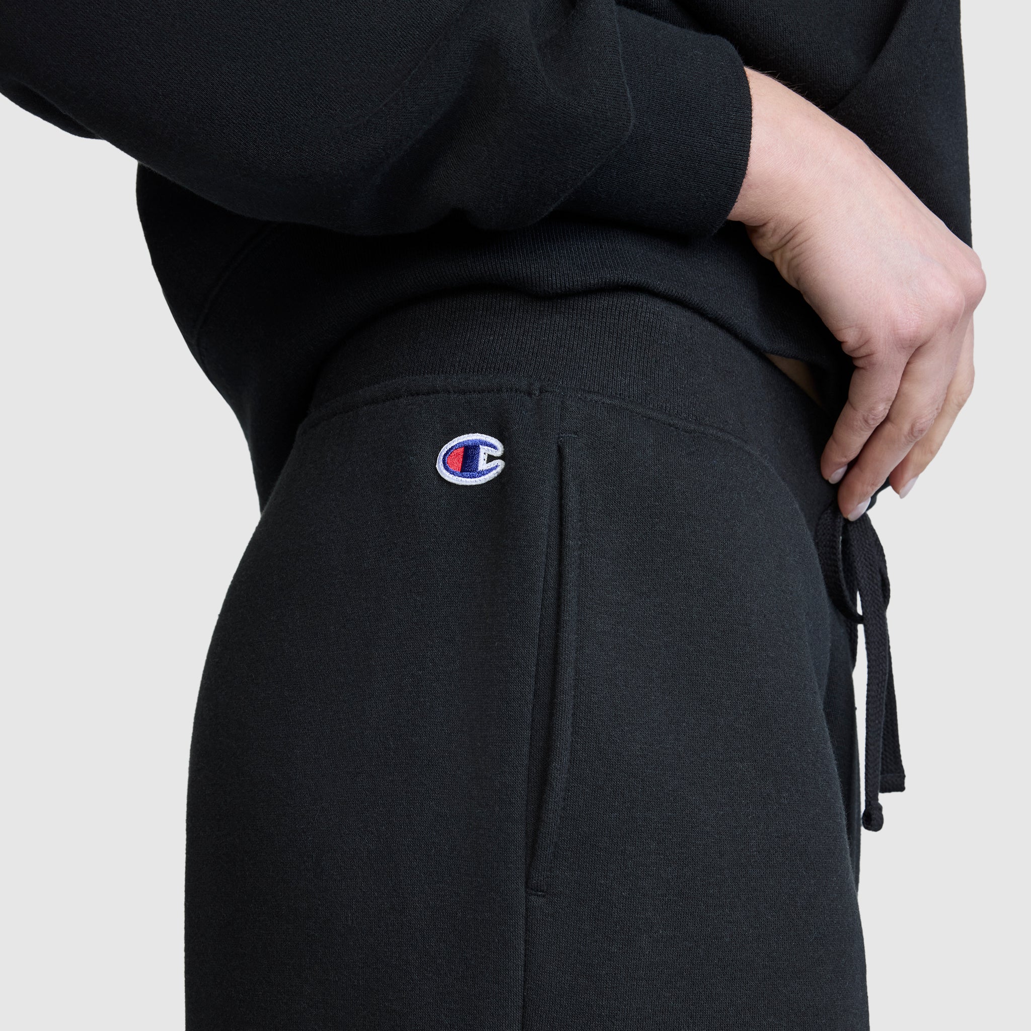 Champion Wide Leg Fleece pantalon jogging noir molleton coton