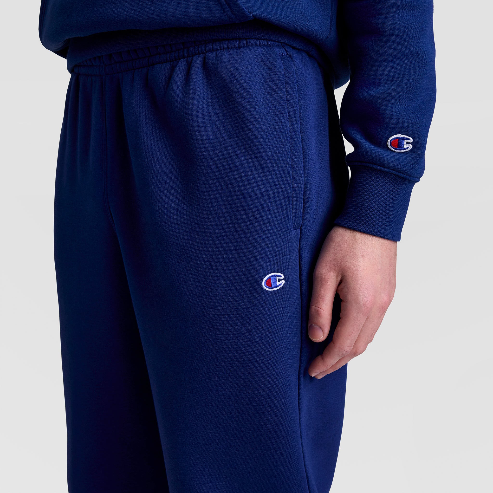 Champion Powerblend Script Logo jogging homme bleu coton
