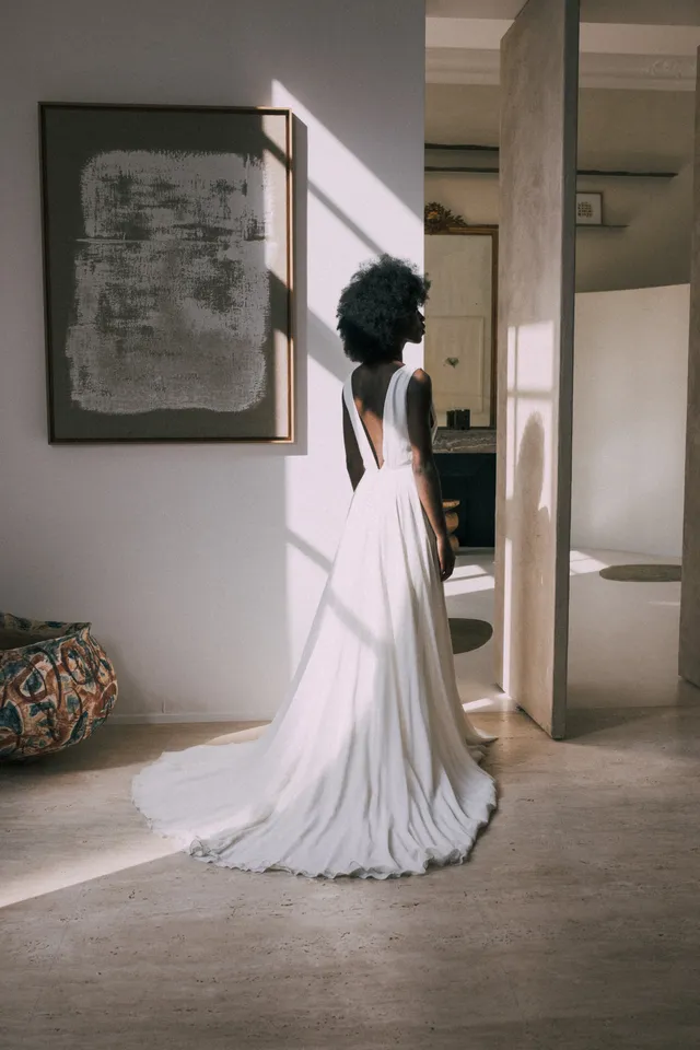Maison Floret Sur-mesure Harrison robe portefeuille soie
