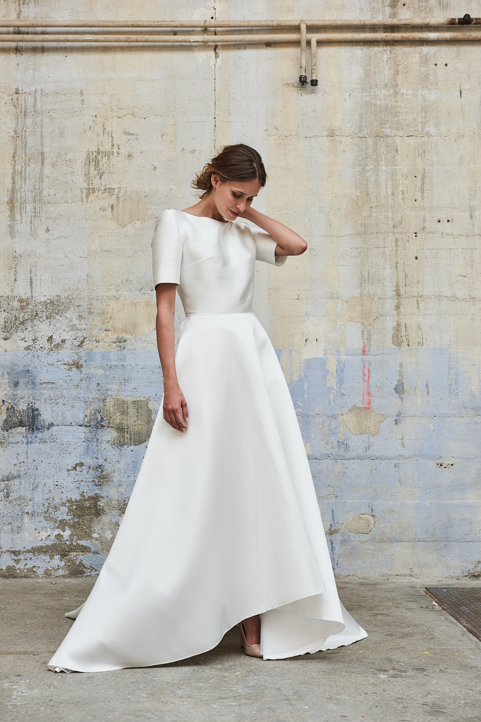 Maison Floret Sur-mesure Connor robe mikado de soie traîne
