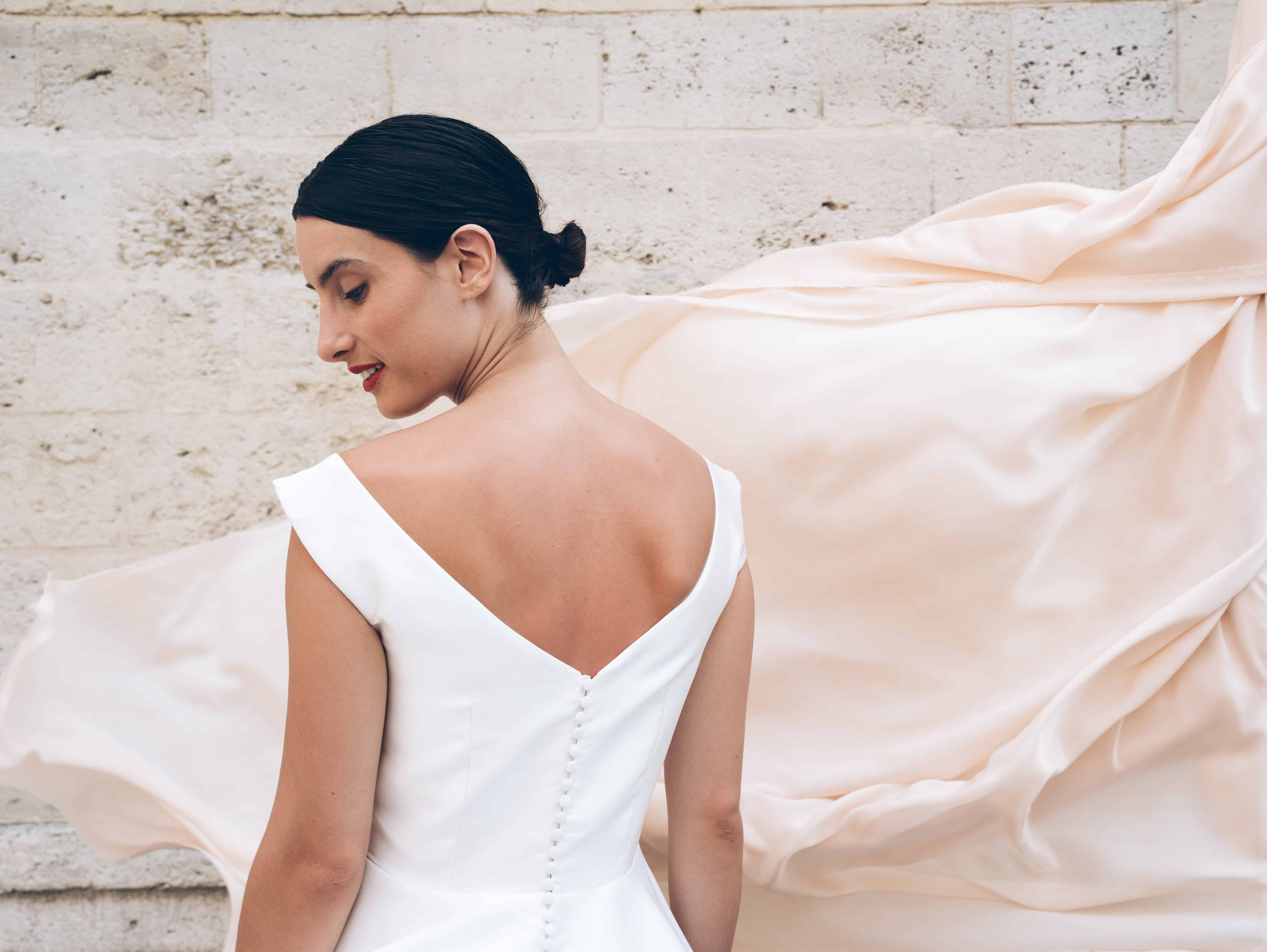 Maison Floret Sur-mesure Marceau robe mikado soie col V