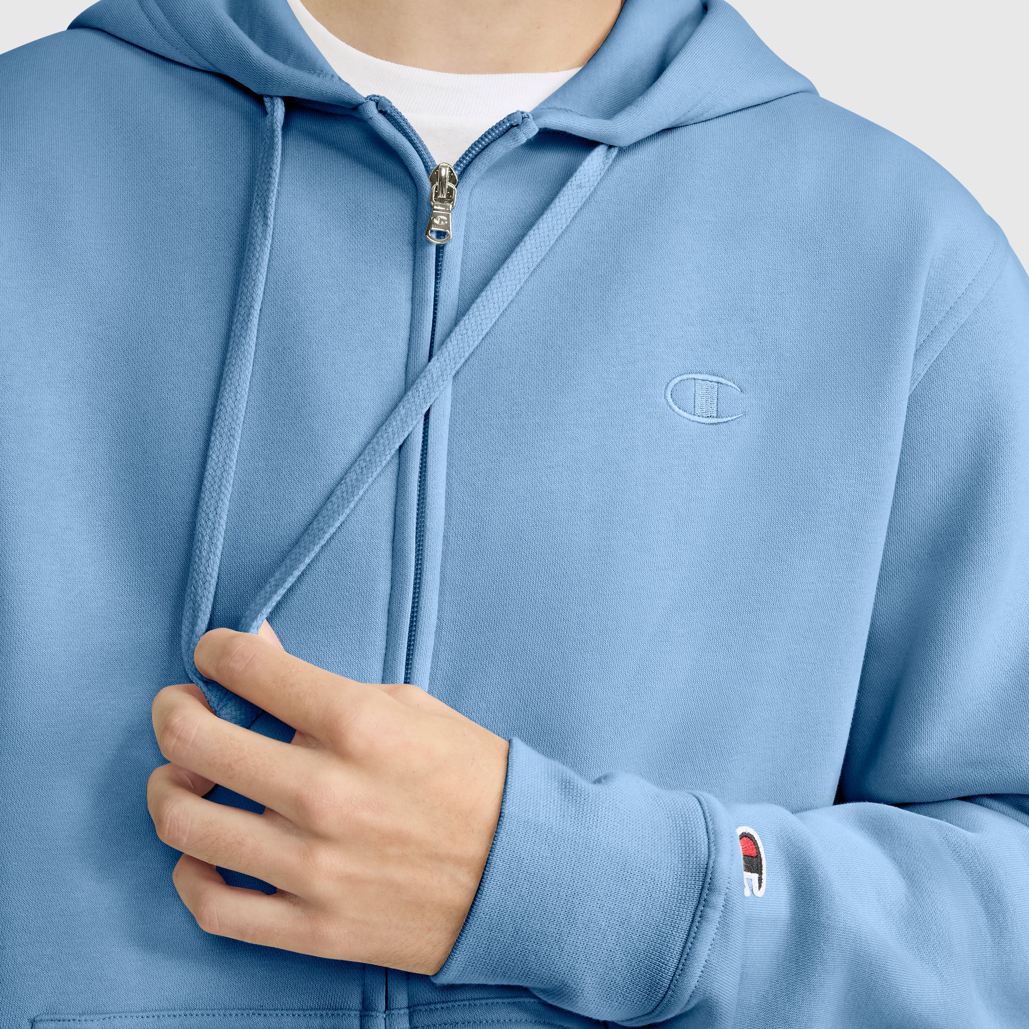Champion Powerblend Full-Zip Hoodie sweat Riviera gratté