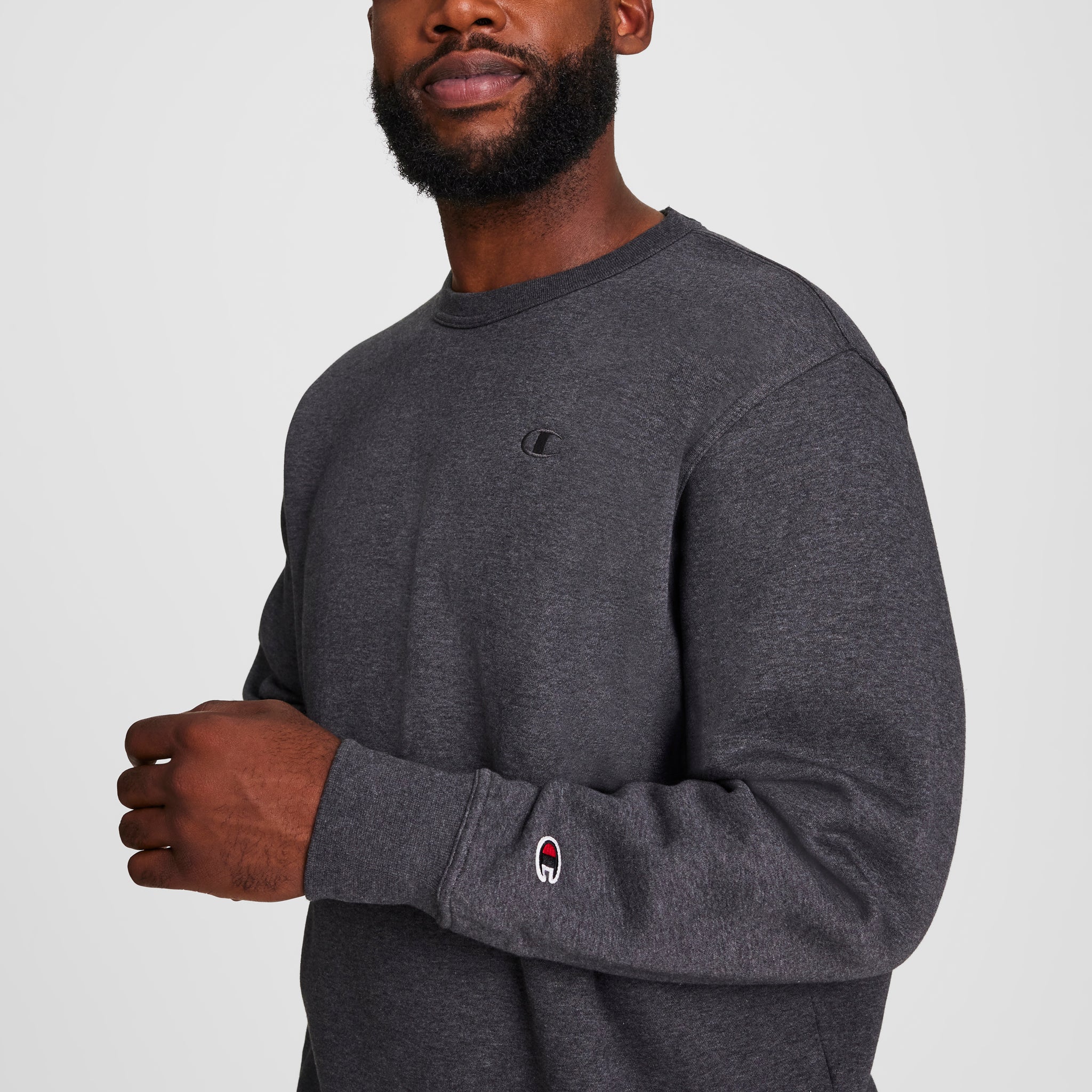 Champion Powerblend C Logo sweat gris grande taille