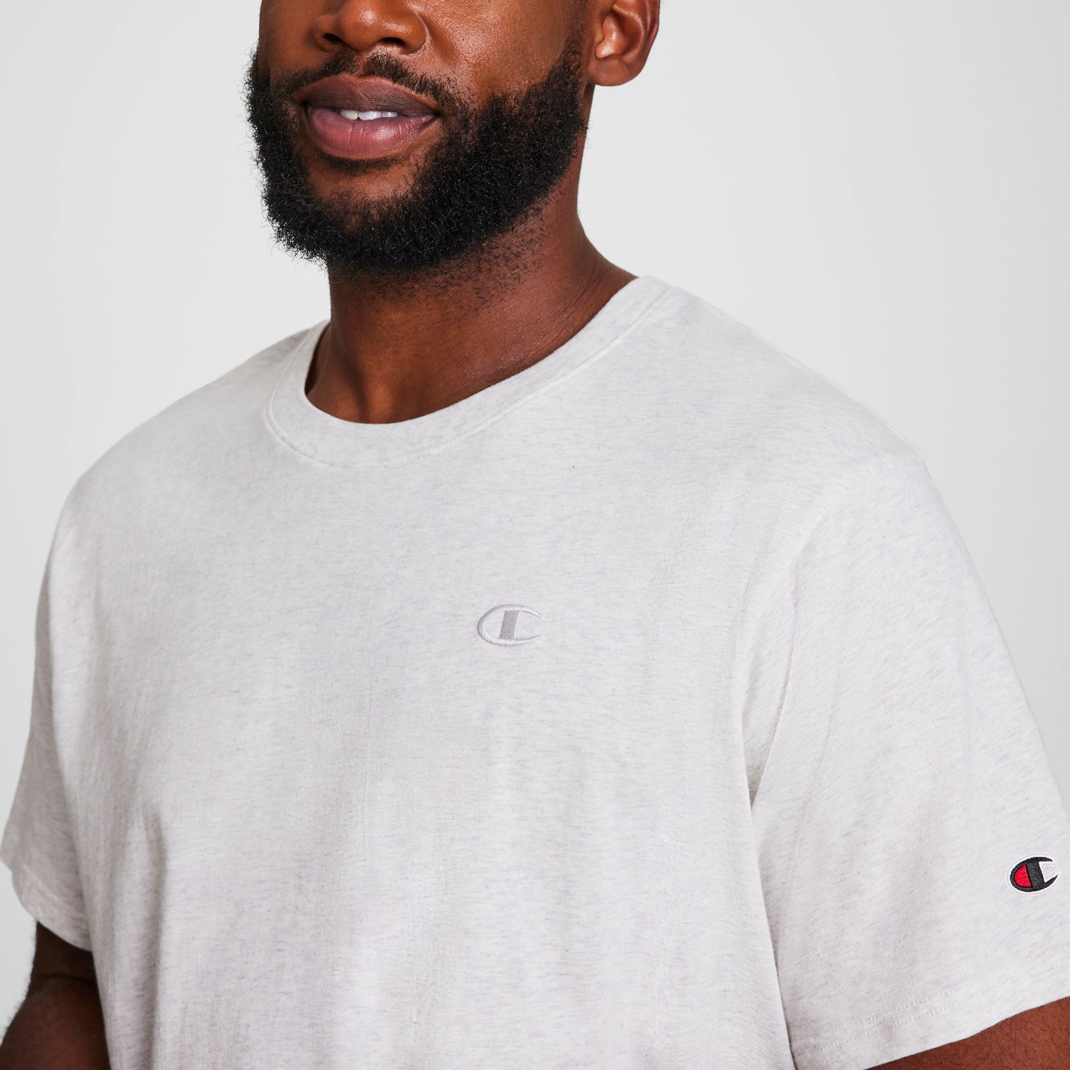 Champion Classic C Logo T-shirt gris chiné coton 3XL