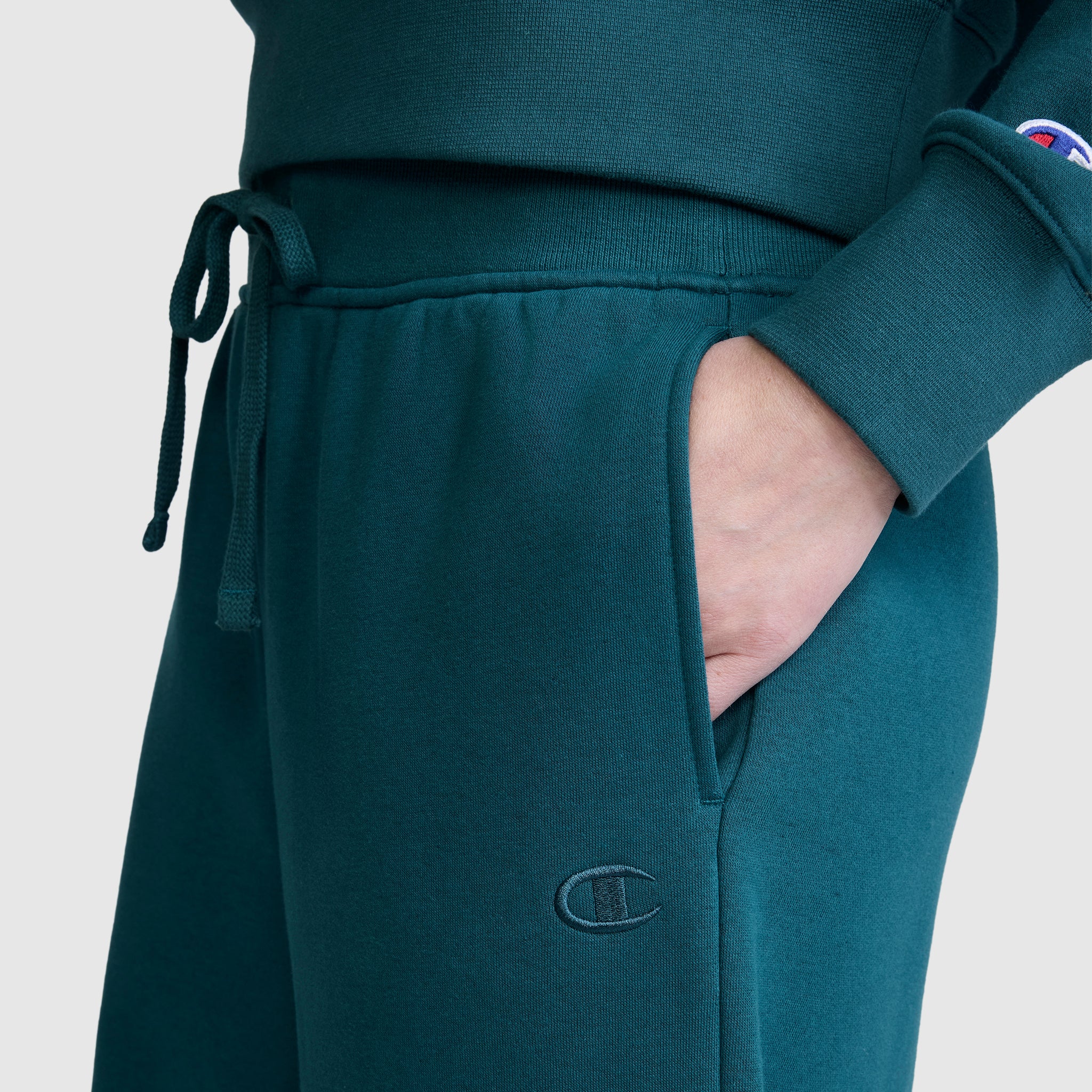 Champion Wide Leg Fleece pantalon jogging vert sarcelle molleton