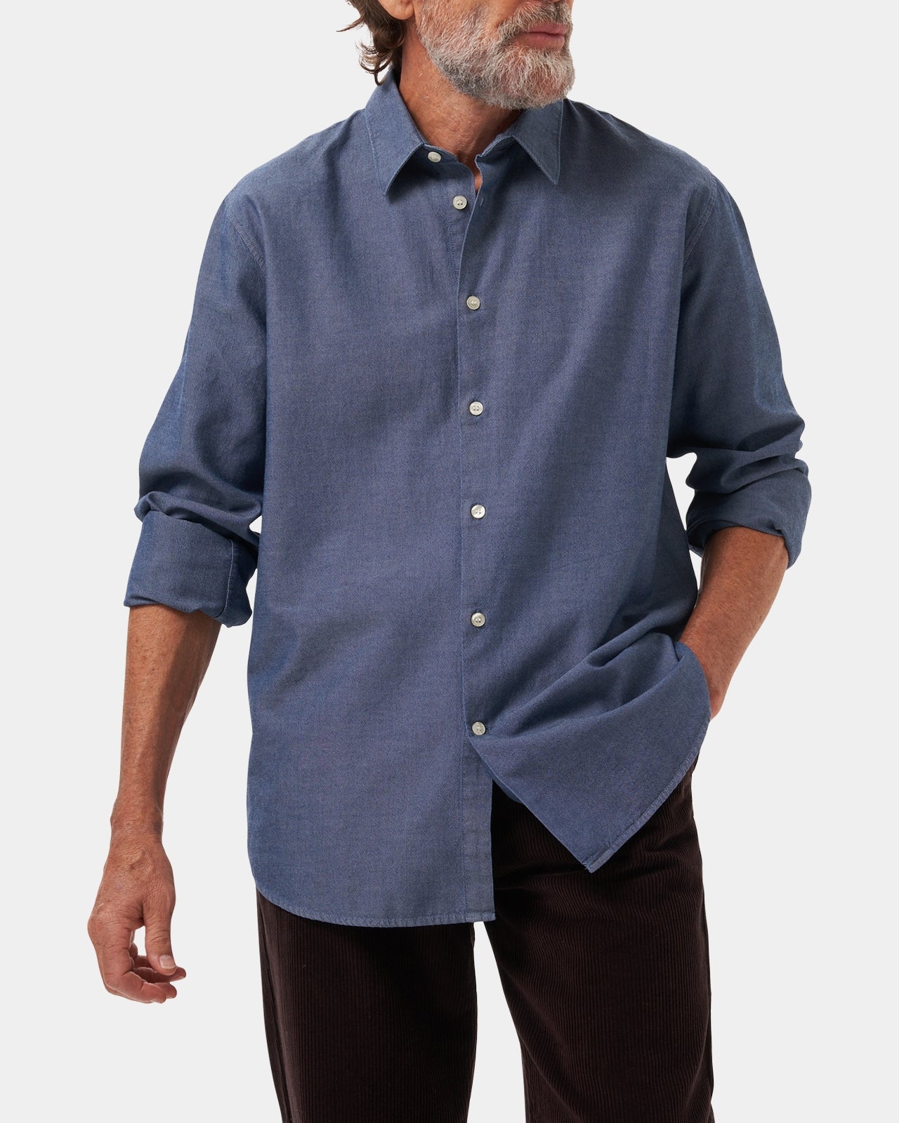 LAFAURIE MIO Denim Stone chemise homme coton coupe droite