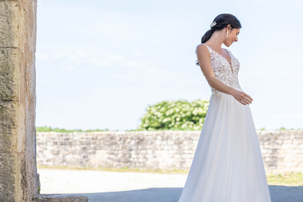 Le Jour de Notre Oui Bonheur robe de mariée blanche