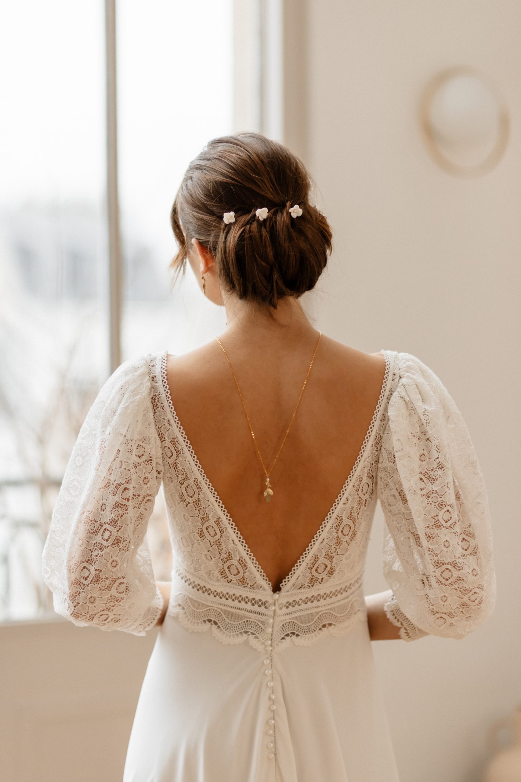 Le Jour de Notre Oui Astre de Minuit robe de mariée blanche