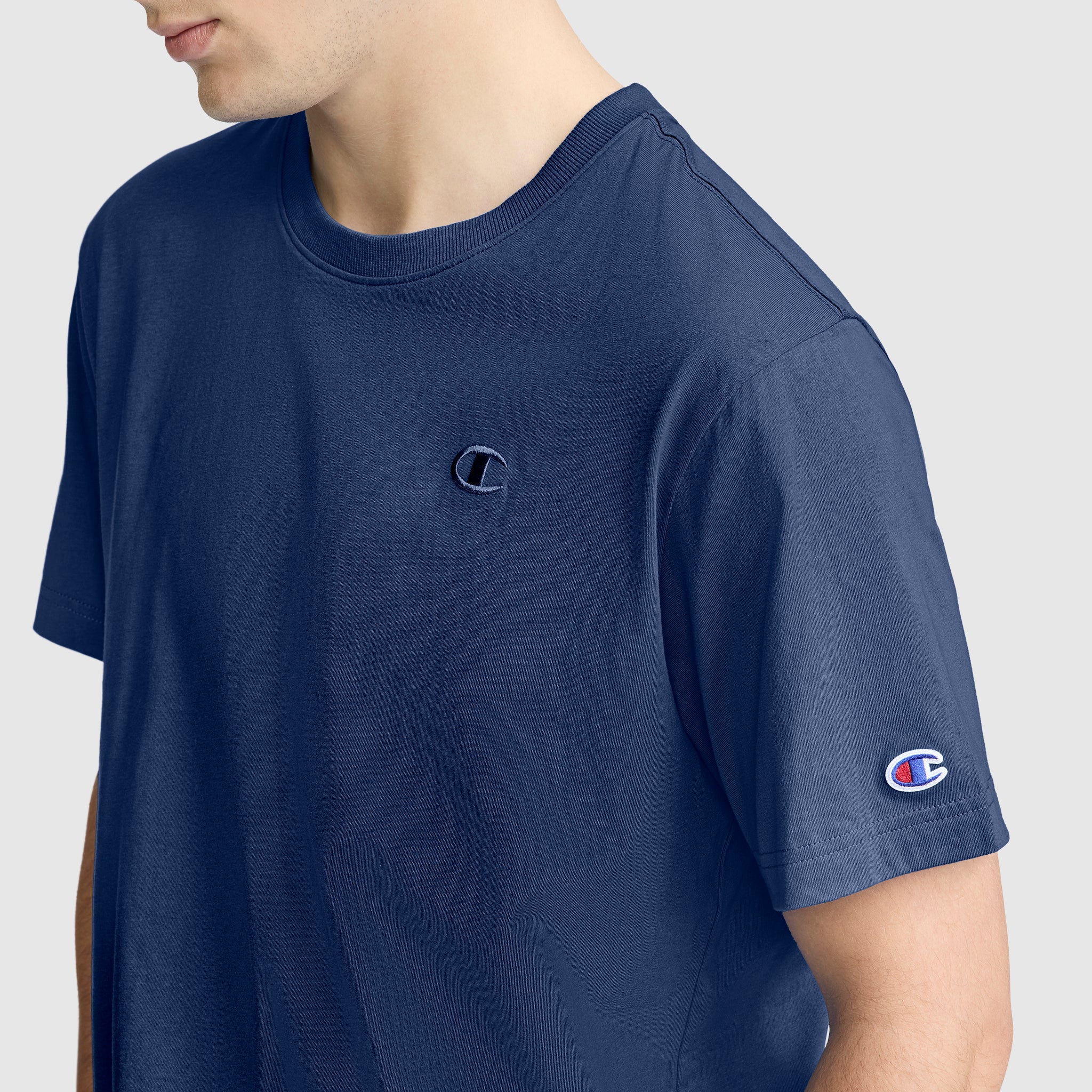 Champion Classic C Logo t-shirt homme Estate Blue coton