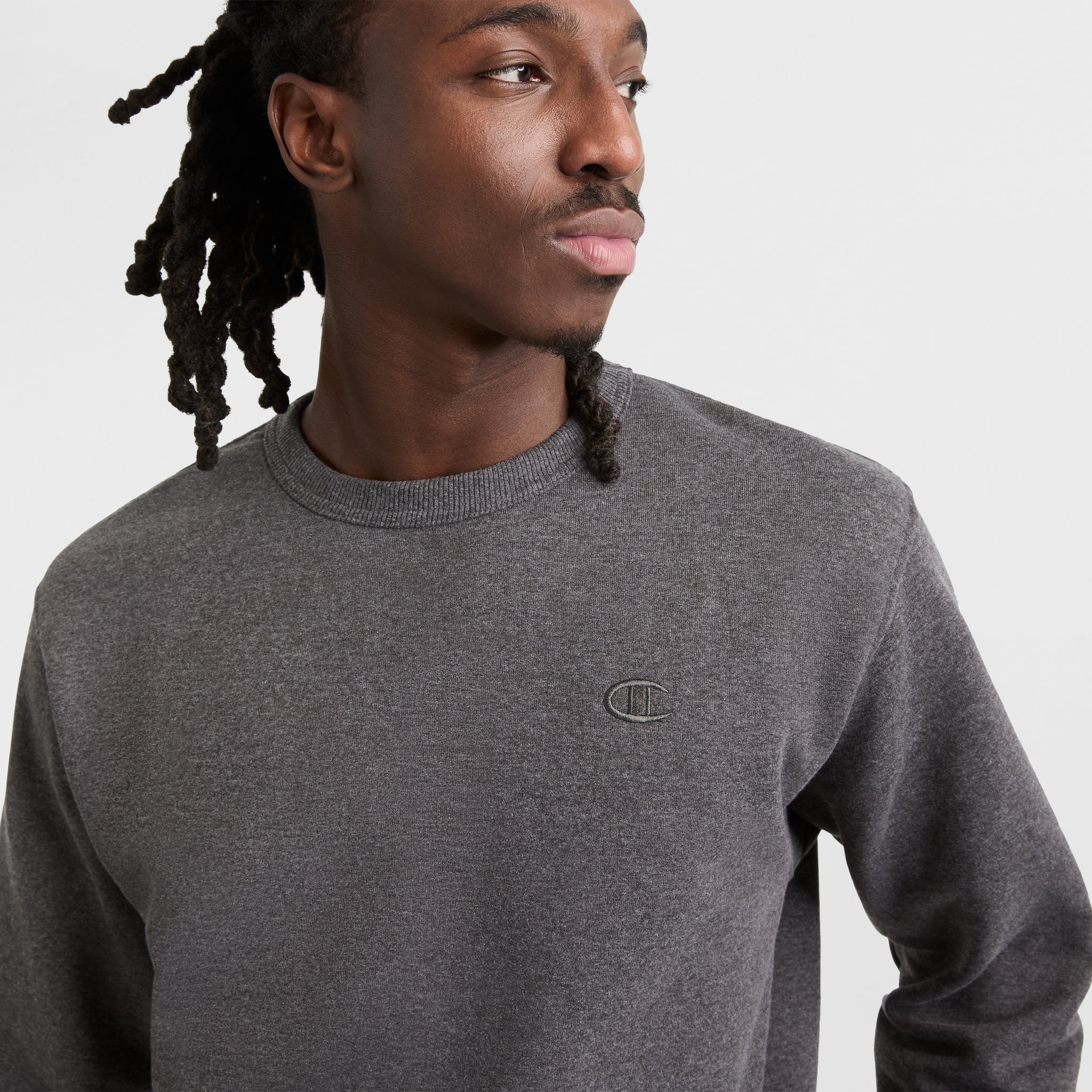 Champion Powerblend Crewneck Sweat Homme Gris Granite Chaud