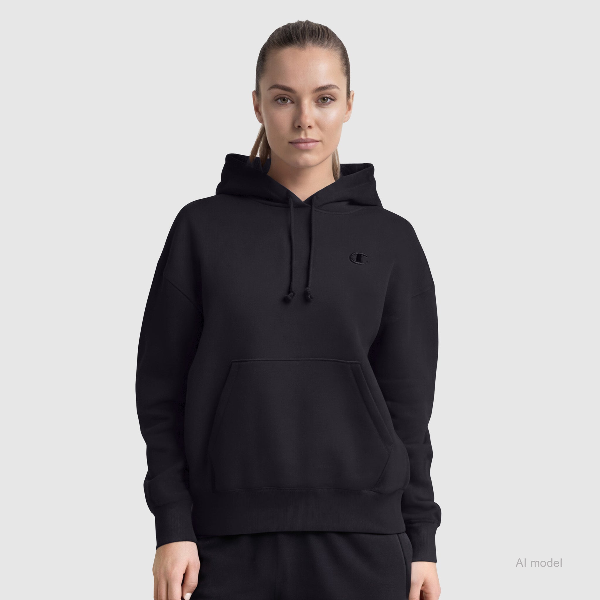 Champion Powerblend Freshman Hoodie sweat à capuche noir coton