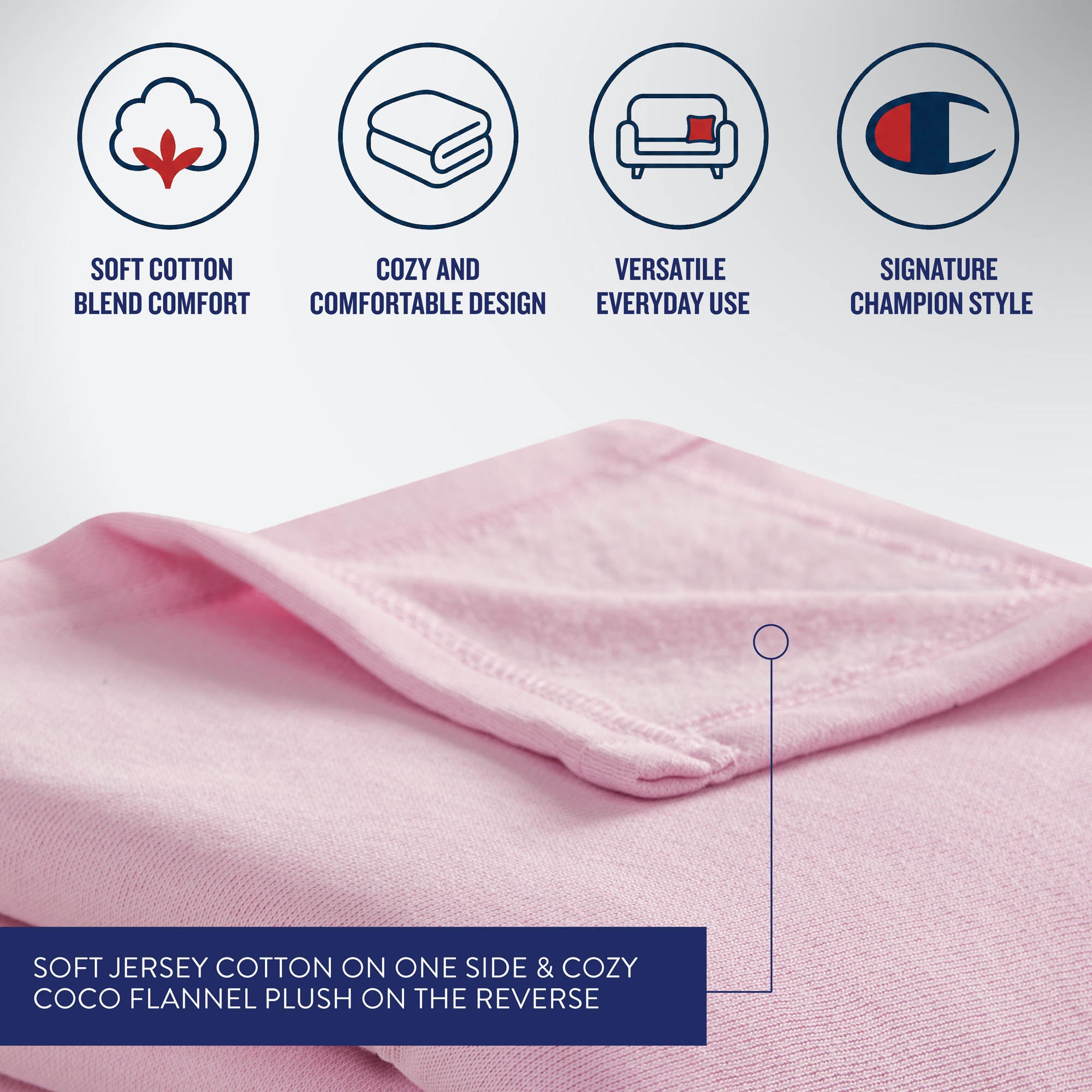 Champion Jersey Plaid Rose Polaire 50x70 Doux
