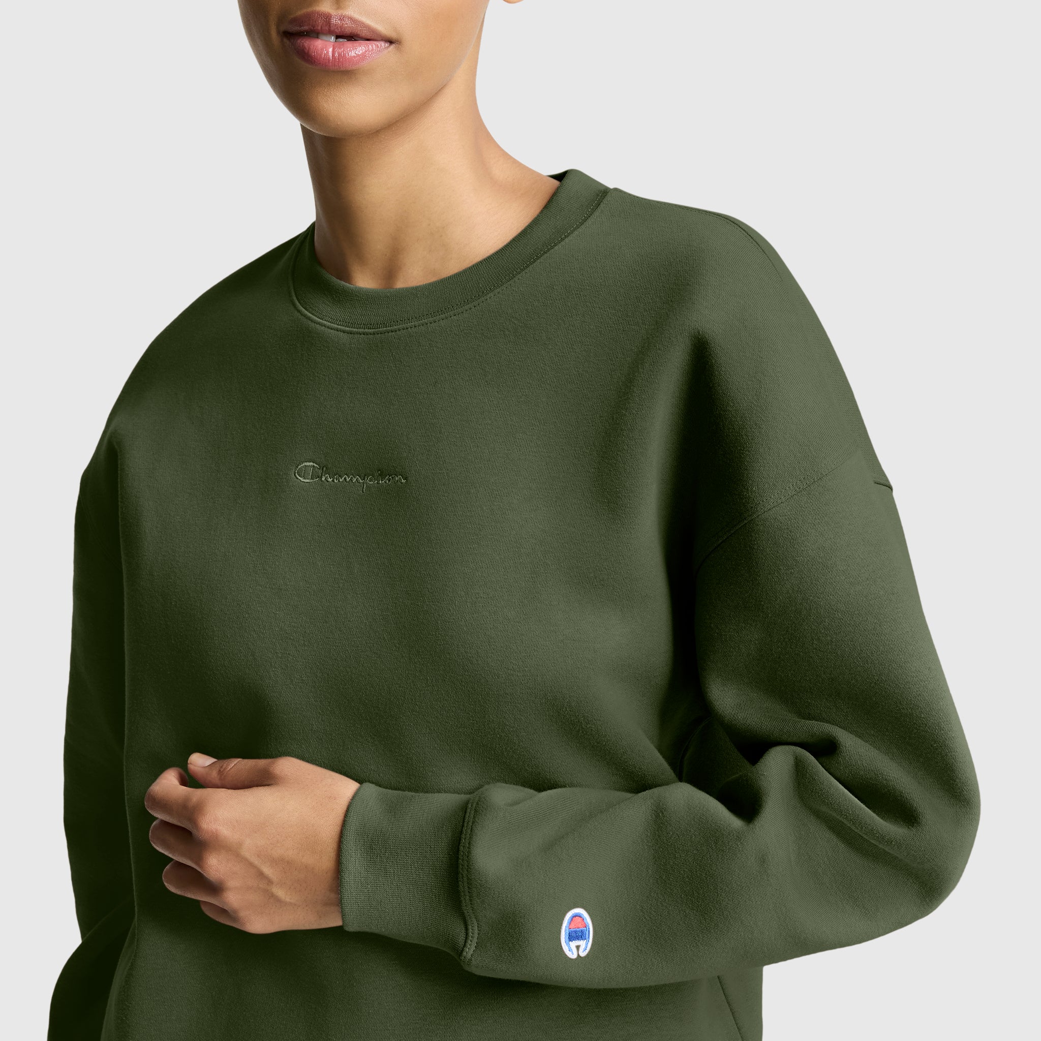 Champion Powerblend Crewneck Sweatshirt sweat femme Chive