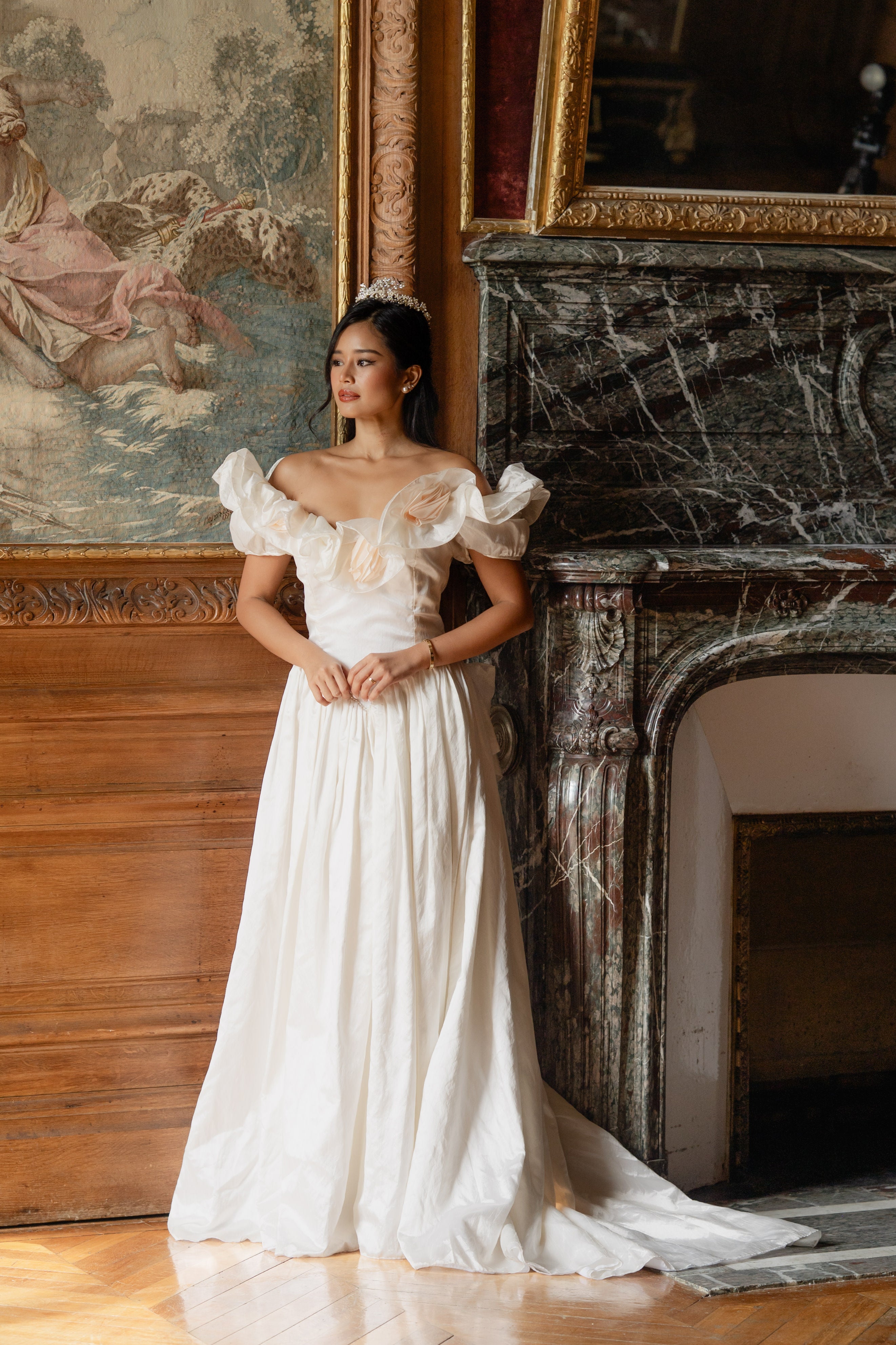 Solène Gisèle La mariée Diane robe mariée ivoire rose poudré
