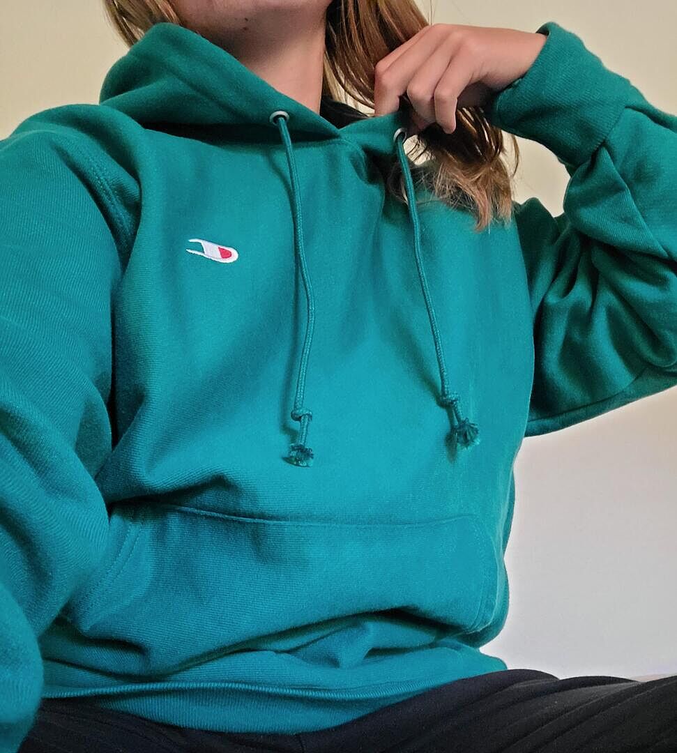 Champion Reverse Weave Small C sweat à capuche noir coupe classique