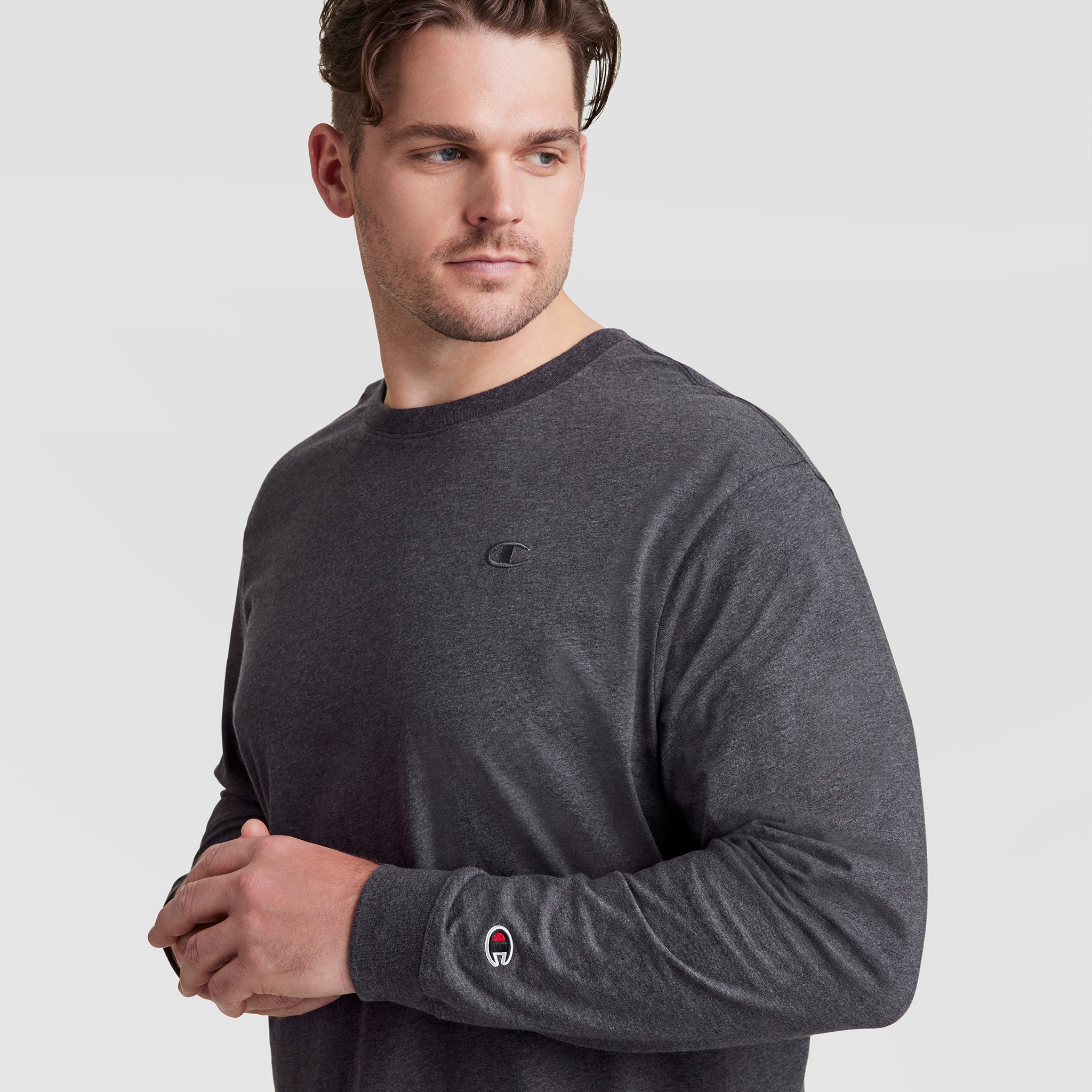 Champion Classic Long Sleeve T-Shirt Granite Heather