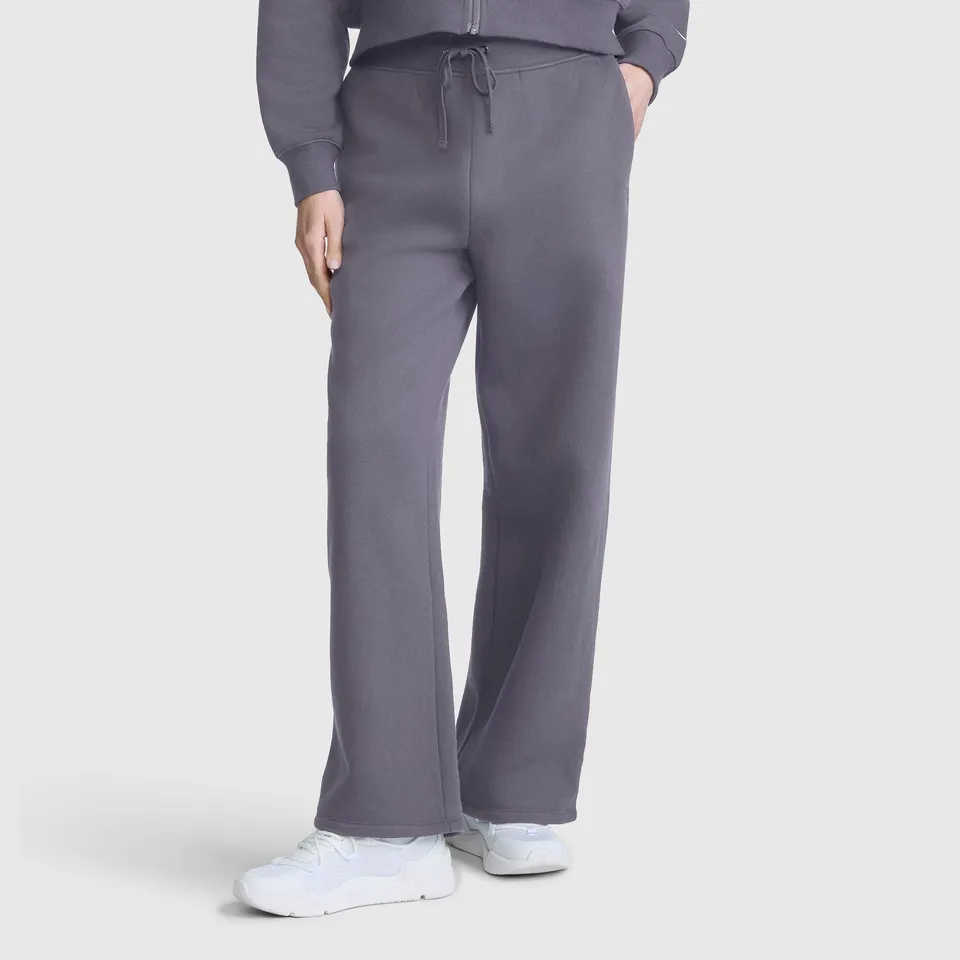 Champion Wide Leg Fleece pantalon jogging gris acier molleton