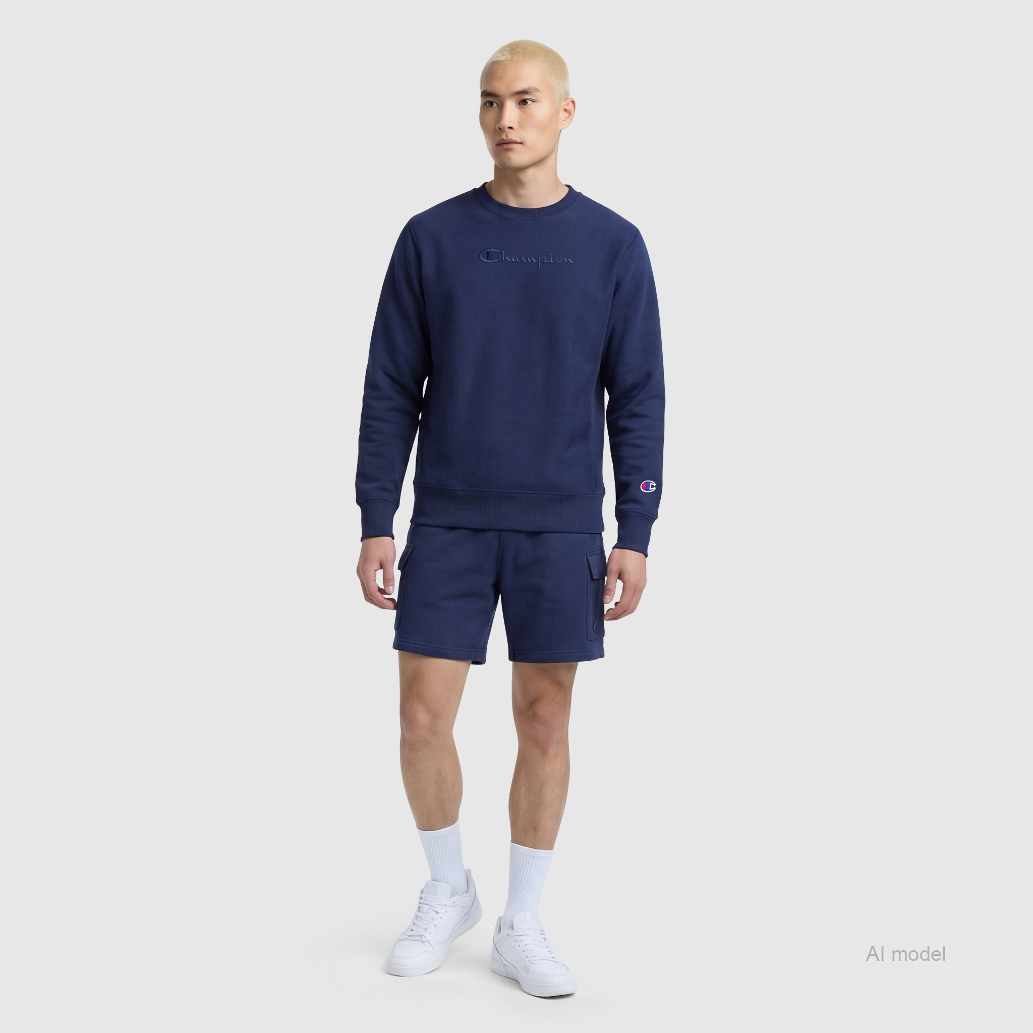 Champion 8" Fleece Cargo short molleton bleu depth
