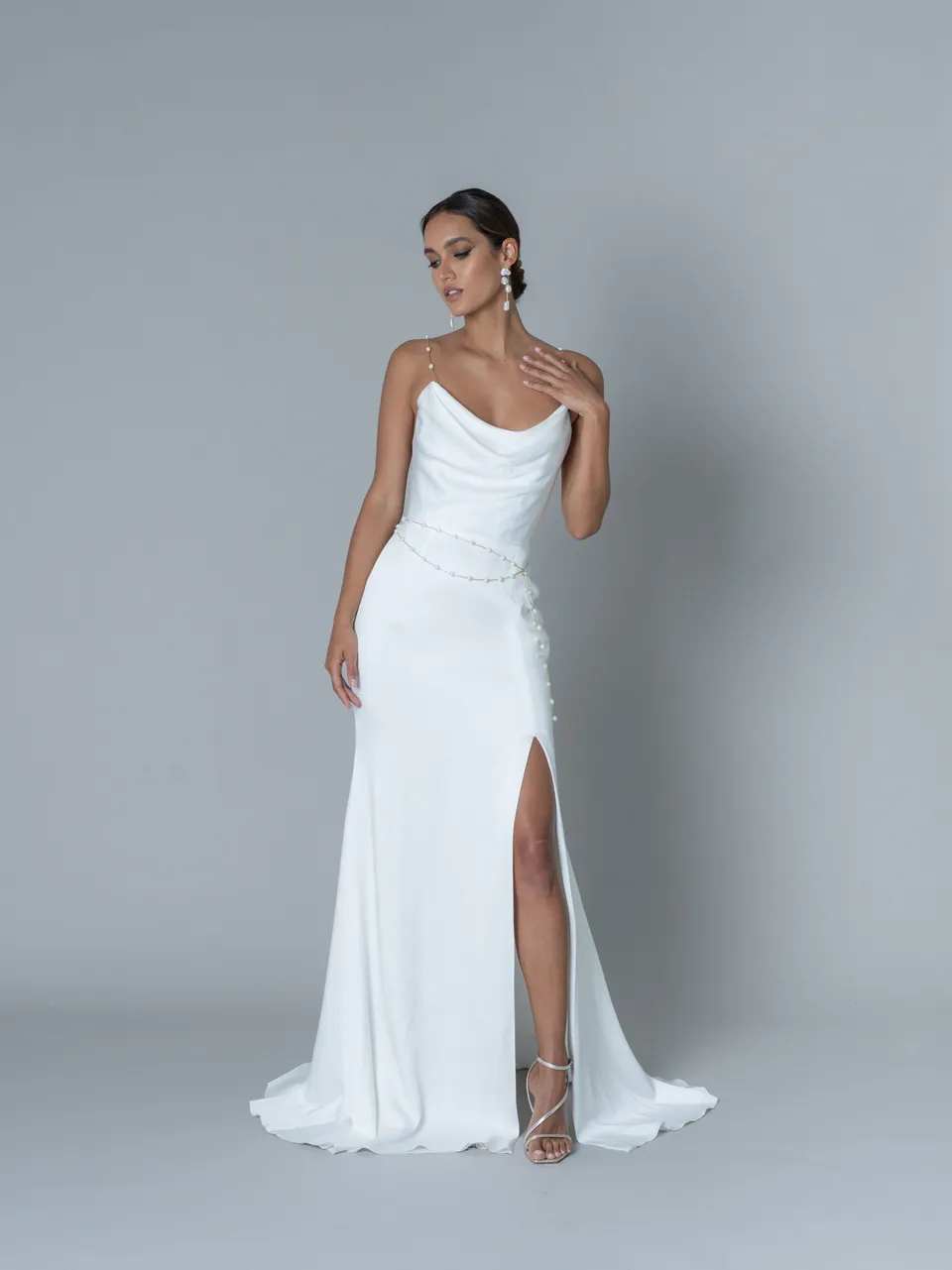 Rime Arodaky Bridal Naomi robe mariée satin drapé