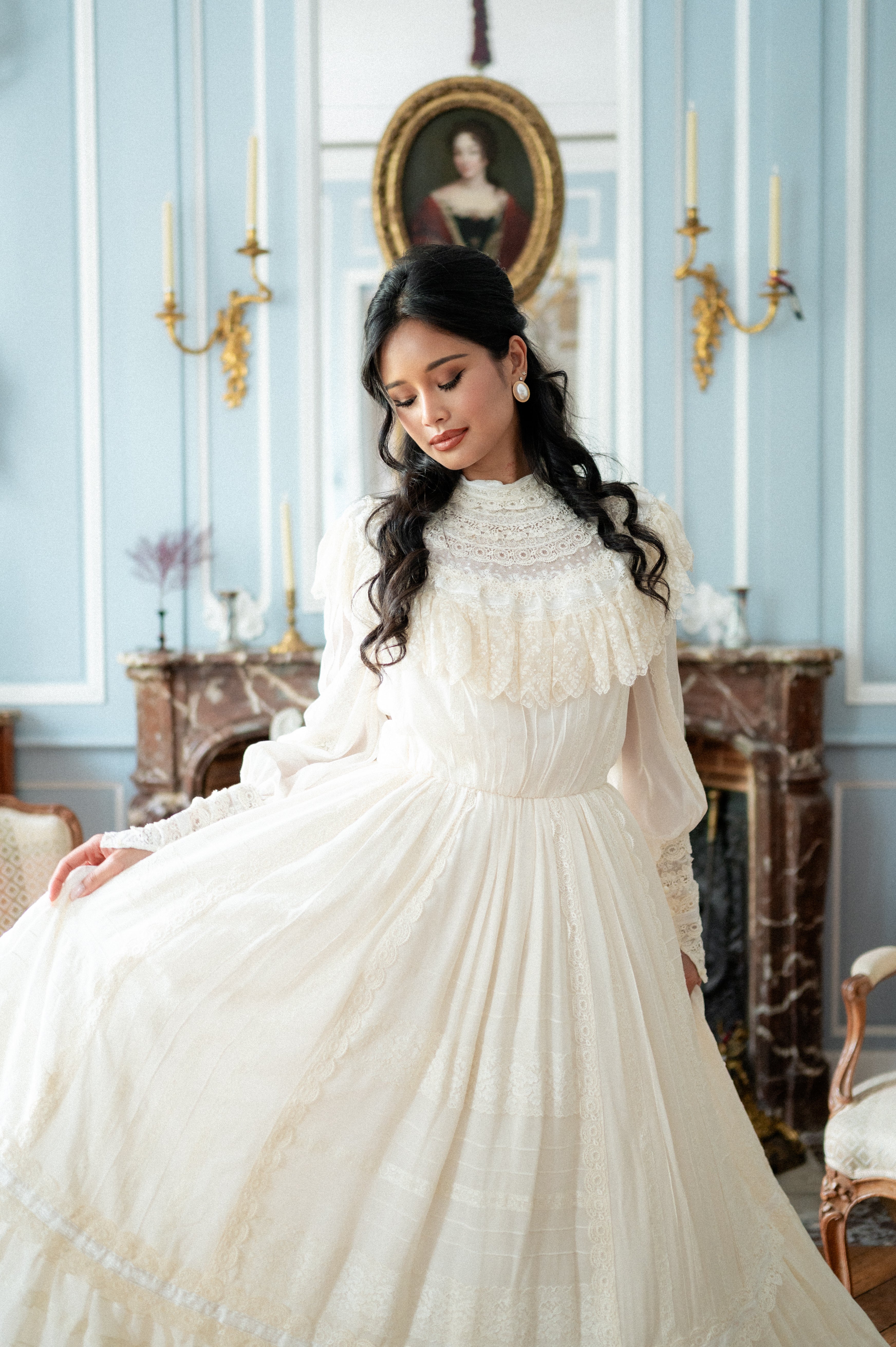 Solène Gisèle La mariée Robe Elisabeth soie crème 36