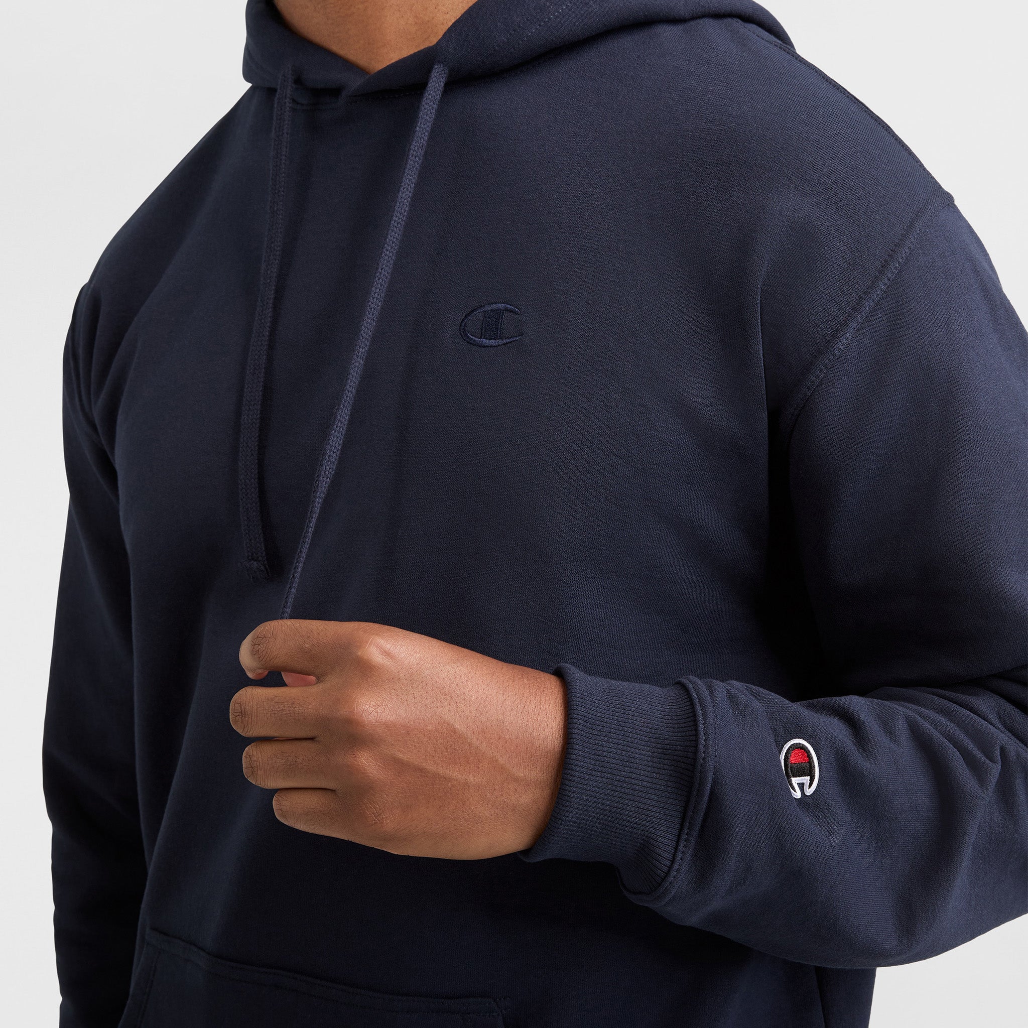Champion Powerblend C Logo sweat à capuche bleu marine classique