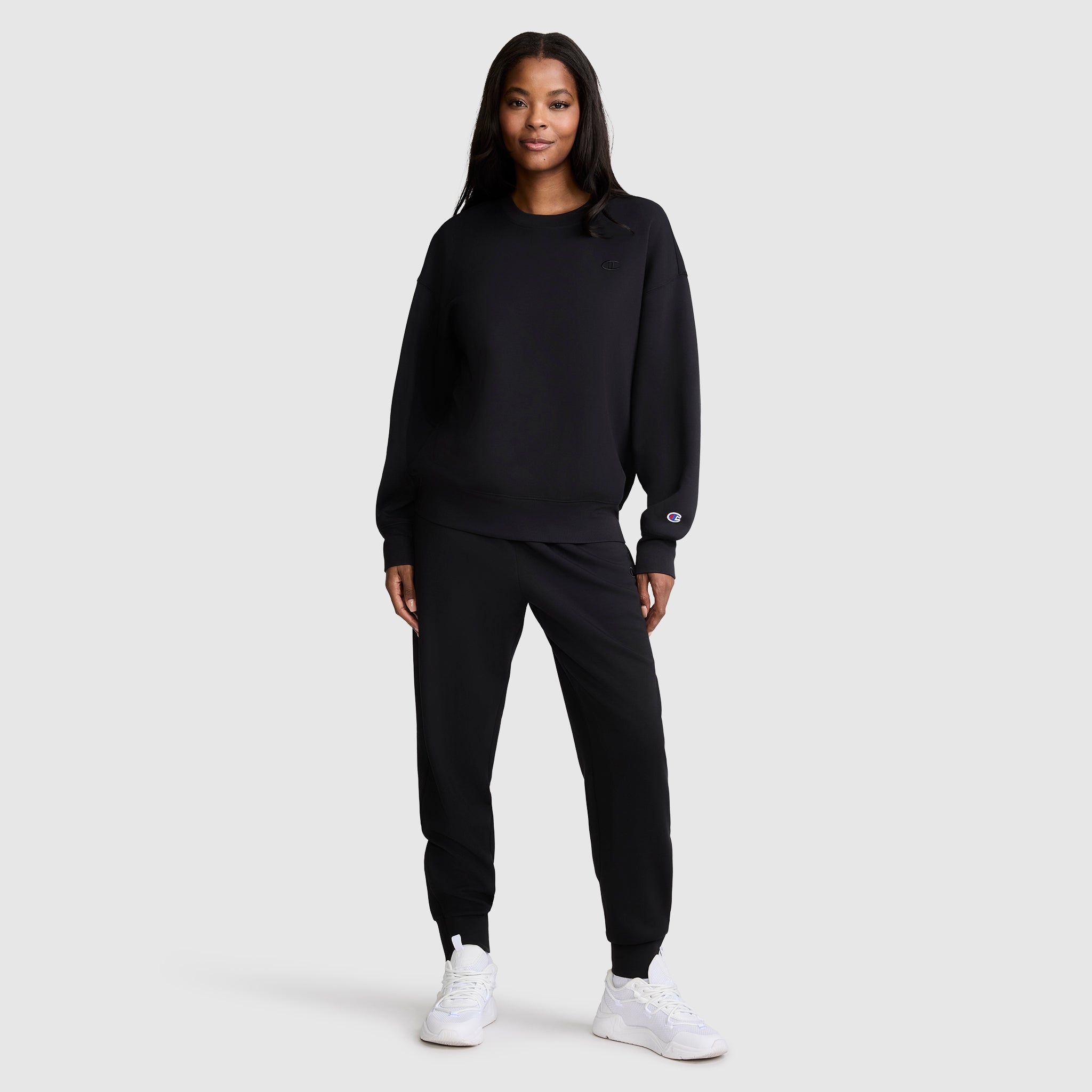 Champion Crewneck Pullover sweat col rond noir coupe standard