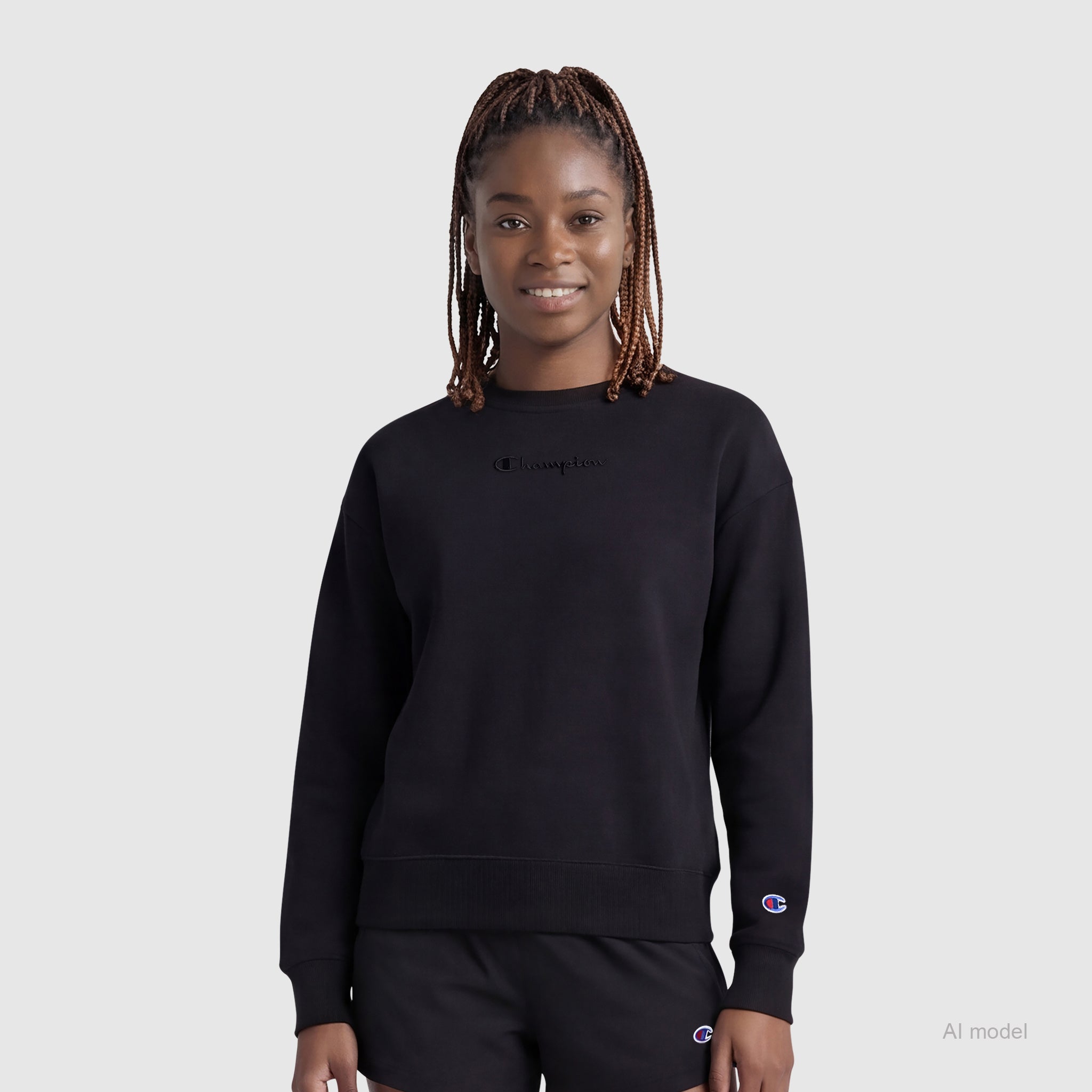 Champion Powerblend Crewneck Sweatshirt sweat femme noir