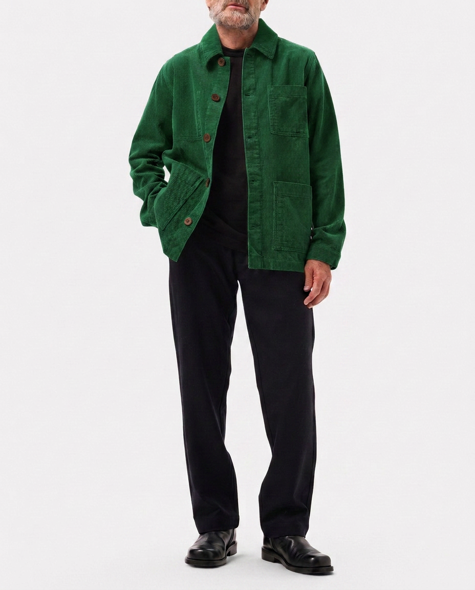 LAFAURIE Esteve veste de peintre velours vert mousse