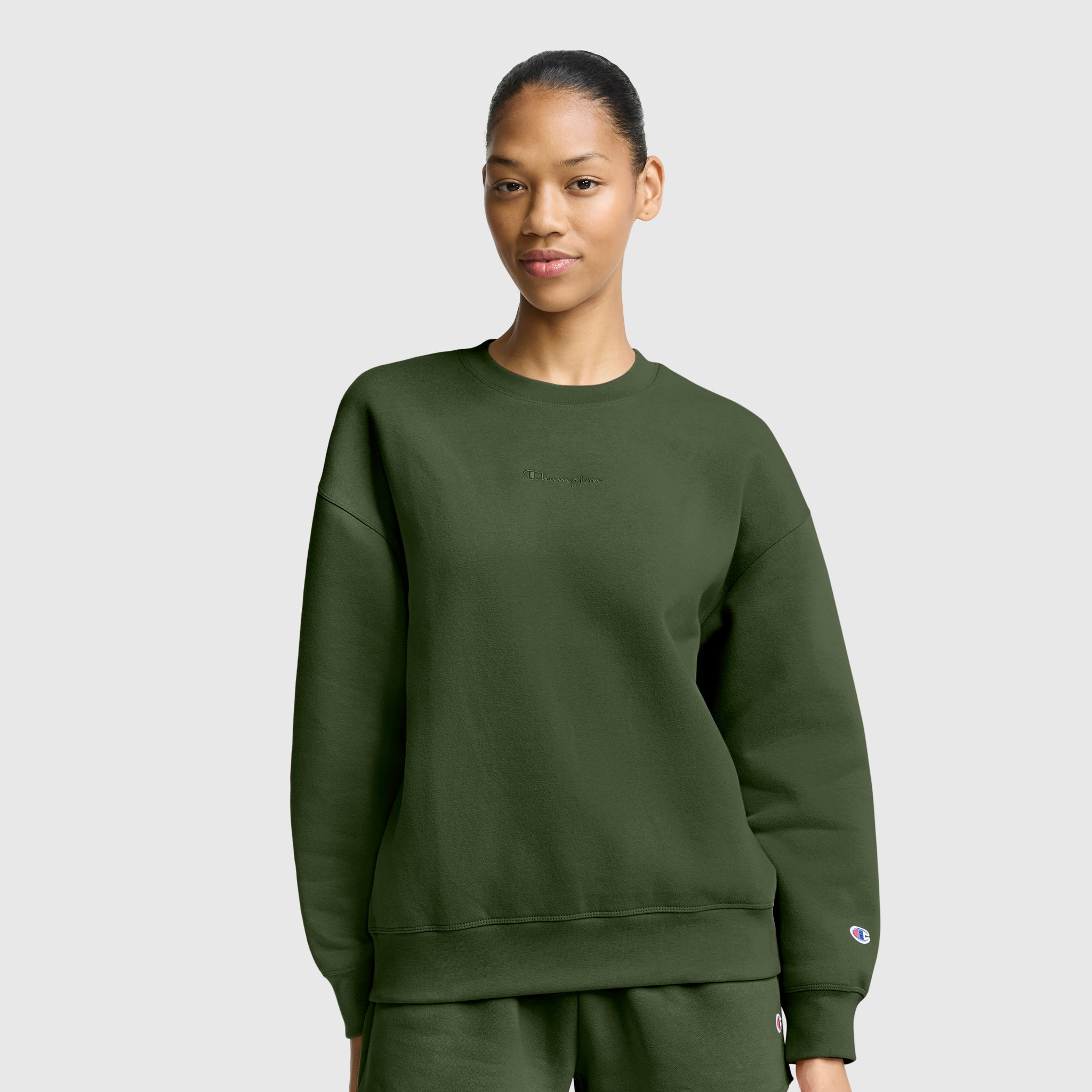 Champion Powerblend Crewneck Sweatshirt sweat femme Chive