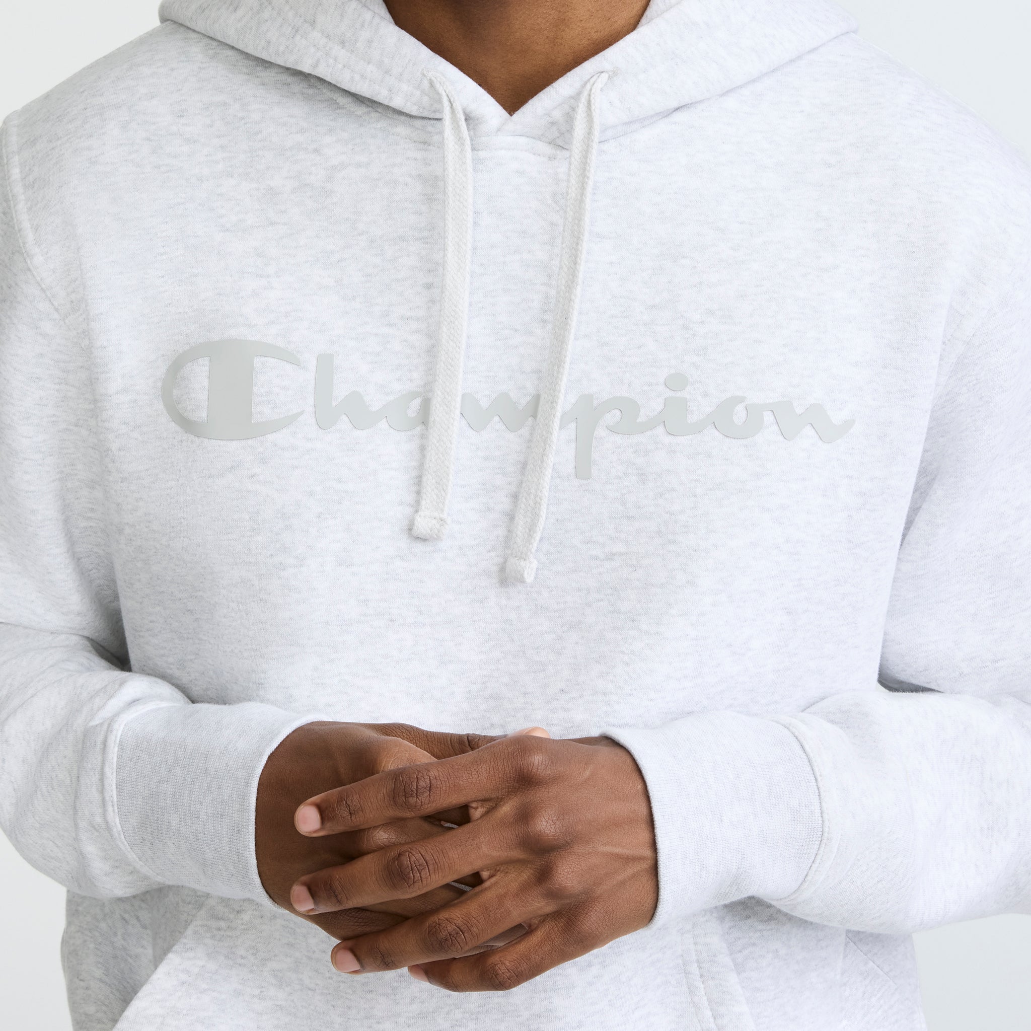 Champion Powerblend Hoodie sweat homme gris coton