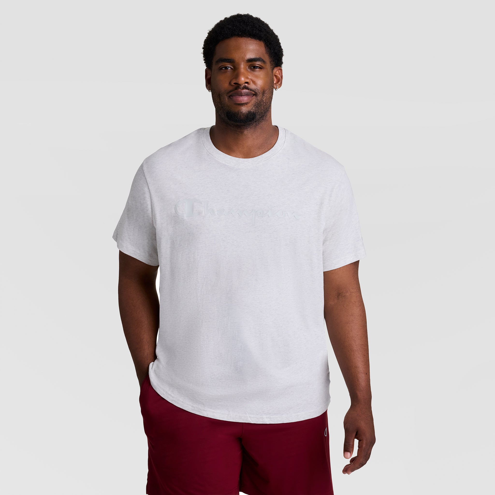 Champion Classic Graphic Big Tall t-shirt homme gris chiné coton