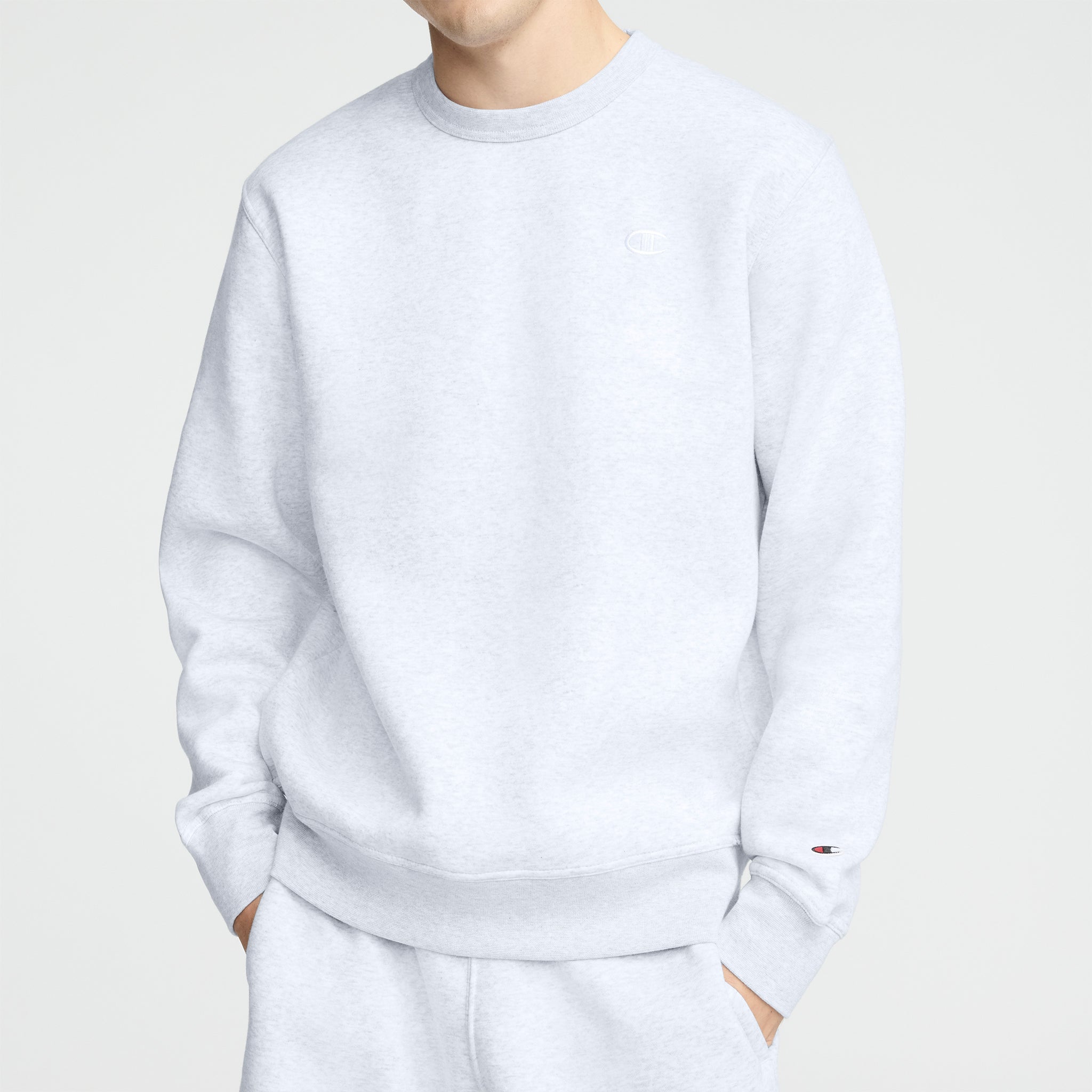 Champion Powerblend Crewneck Sweat Homme Gris Chiné Chaud