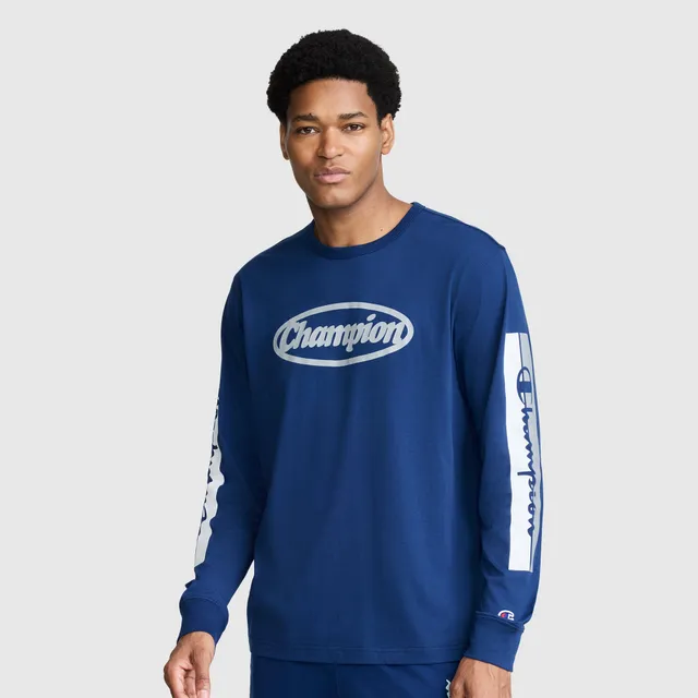 Champion T-Shirts Medallion Long Sleeve tee-shirt bleu Estate Blue