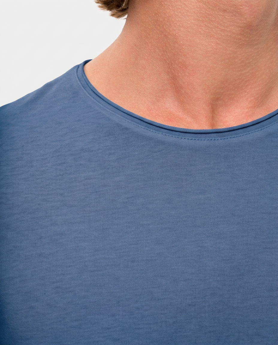 LAFAURIE ACHILLE Bleu Outremer t-shirt manches longues coton
