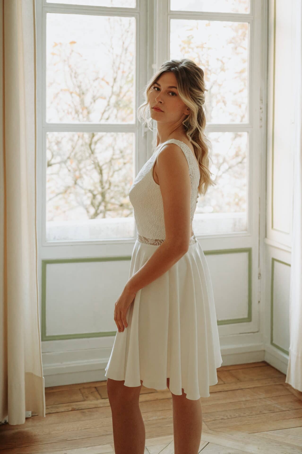 Lambert Création Robe Lou robe courte bustier tulle brodé