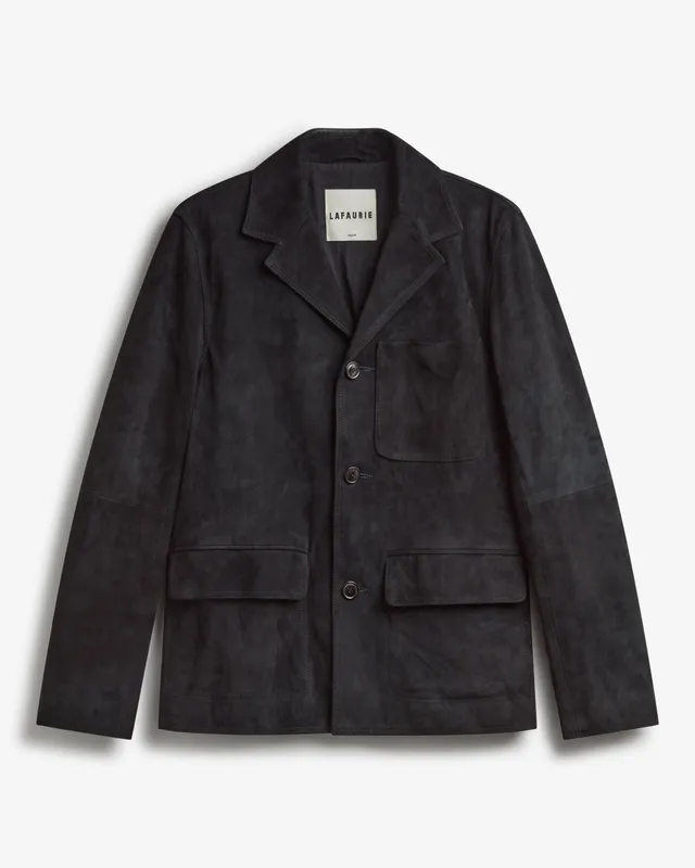 LAFAURIE PERRIAND veste cuir noir khol agneau velours