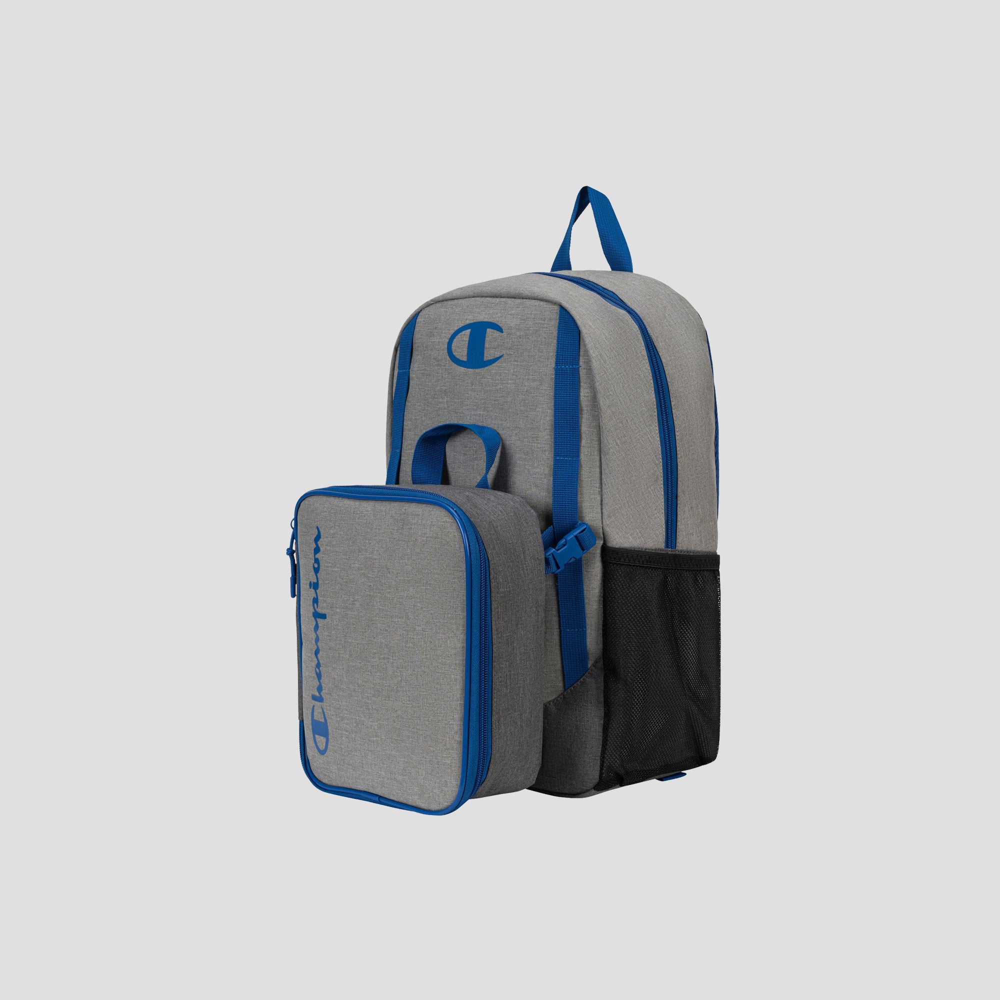 Champion Mode Sac à dos enfant gris bleu avec lunch box