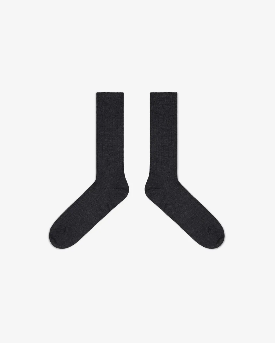 LAFAURIE GROOM chaussettes gris anthracite laine
