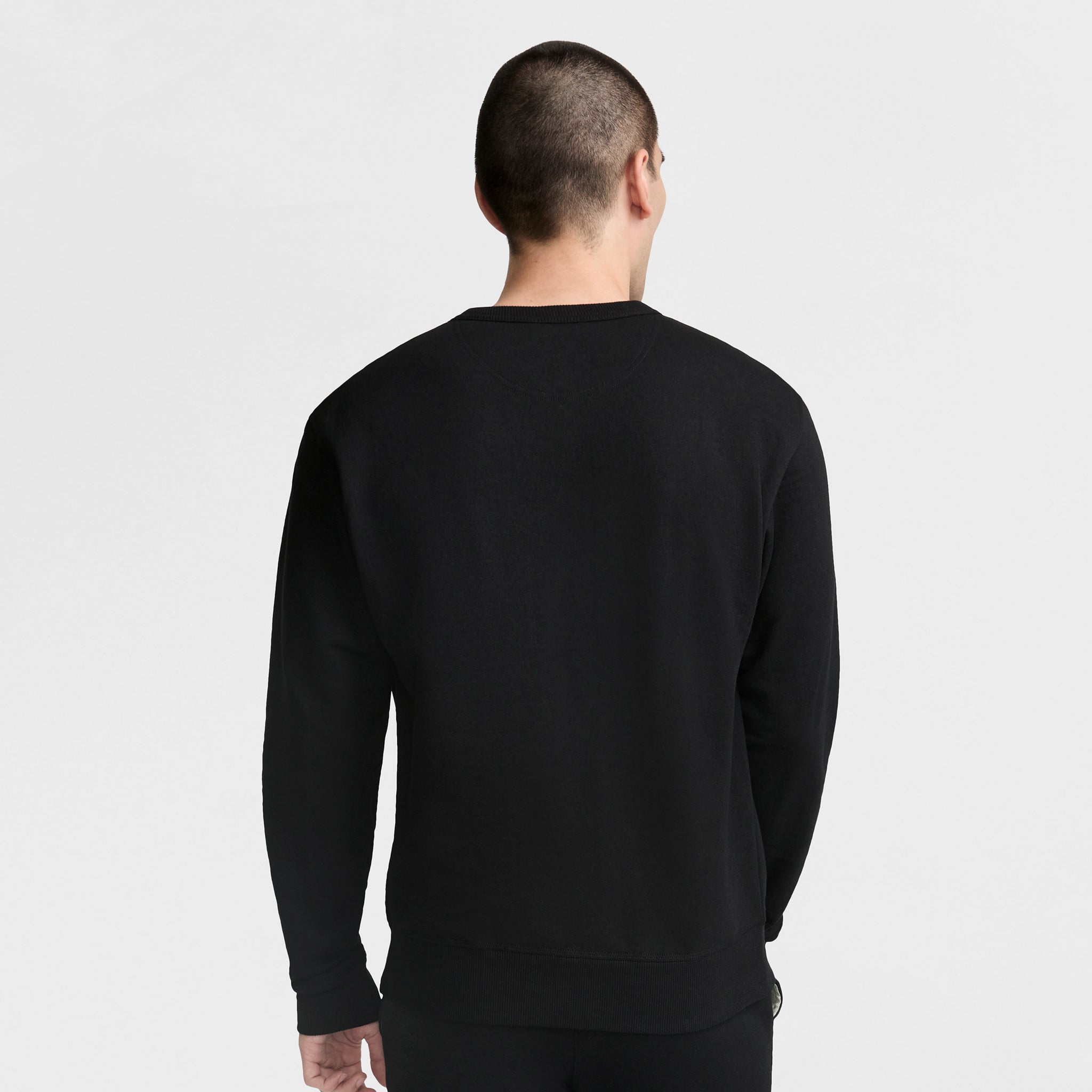 Champion Powerblend Script Logo Sweat Noir coupe standard