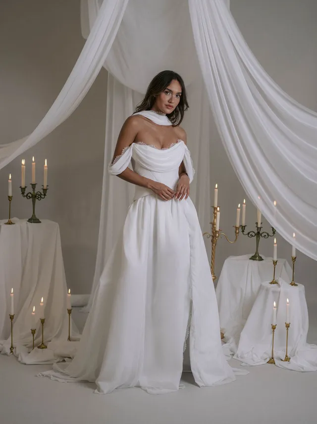 Rime Arodaky Bridal Reverie robe bustier plissée