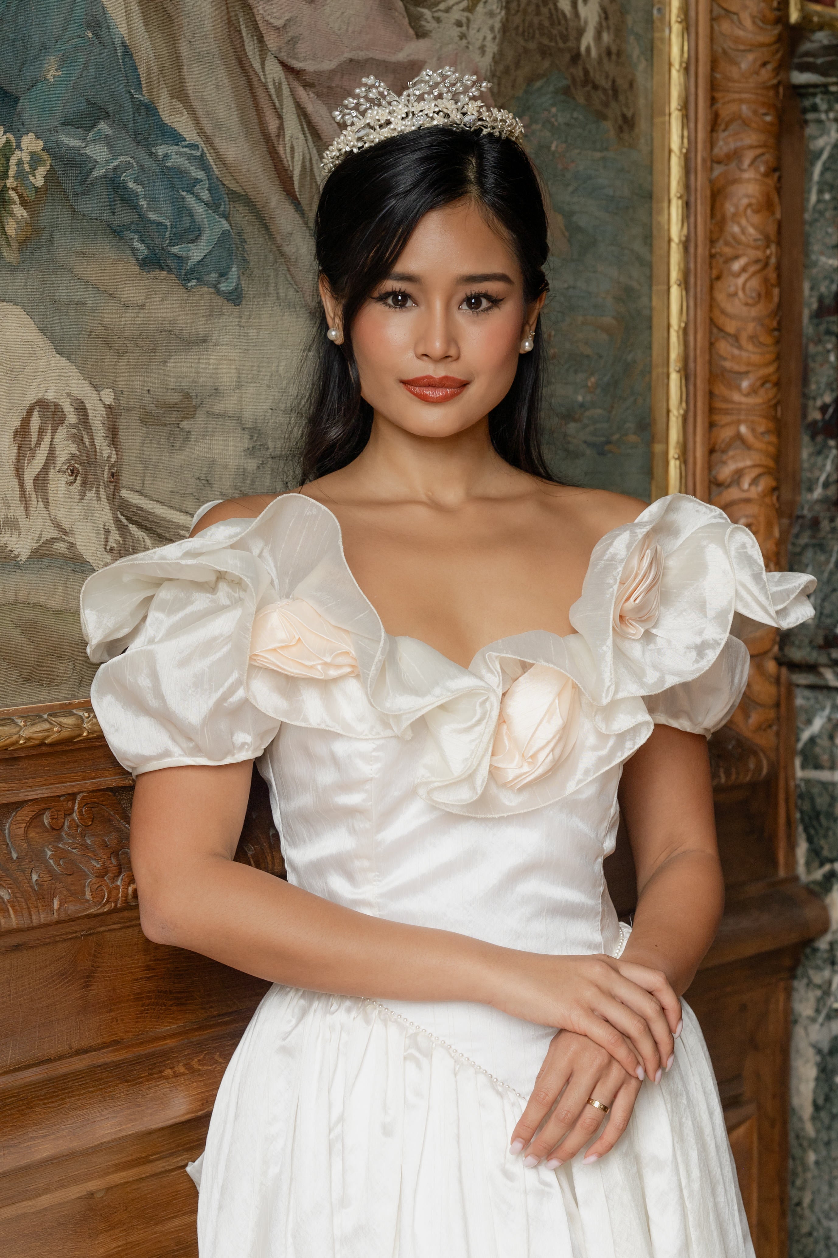 Solène Gisèle La mariée Diane robe mariée ivoire rose poudré
